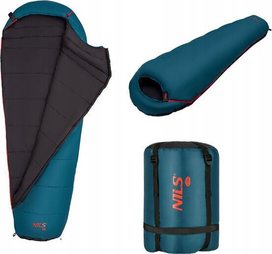 Teplý Turistický Spacák Mumie Deka Nils Camp C2005 Tmavě Zelený 84X184