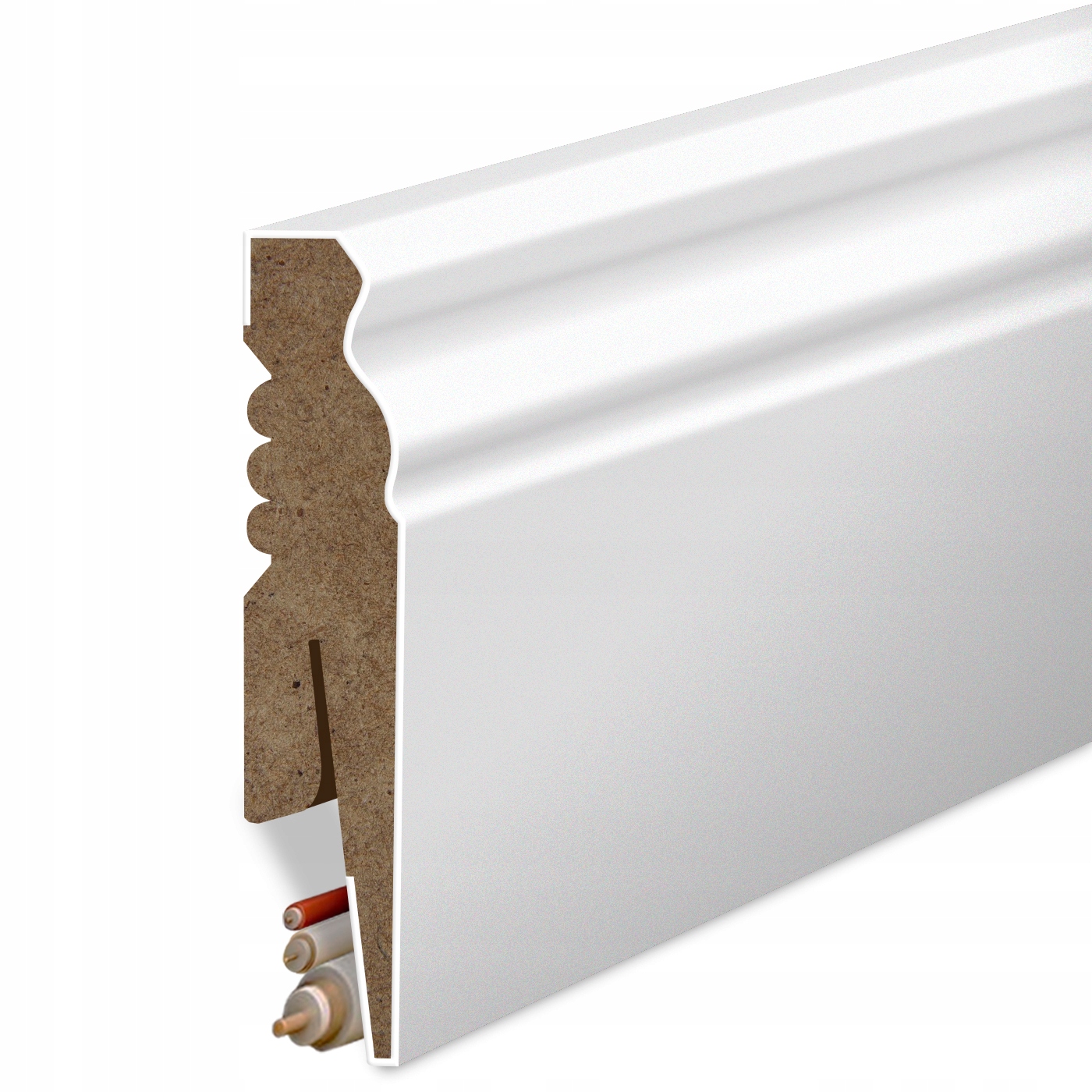 100x16 mm LISTWA PRZYPODŁOGOWA RETRO FREZOWANA BIAŁA MDF DEKORACYJNA COKÓŁ