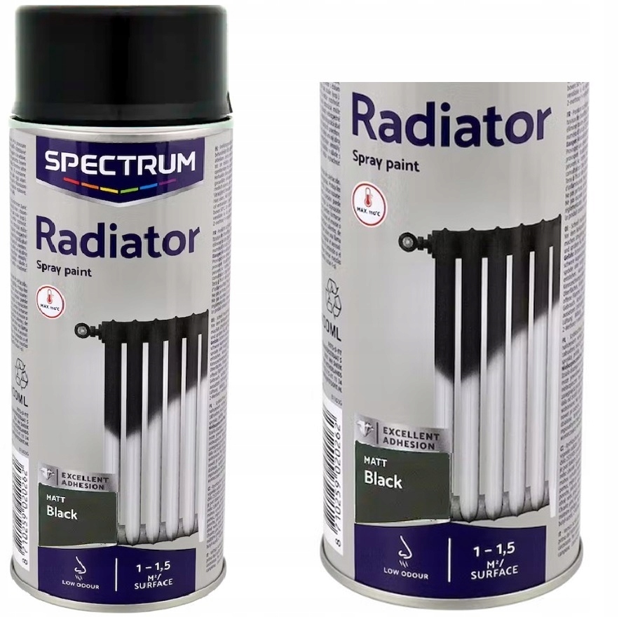FARBA DO GRZEJNIKÓW KALORYFER CZARNA MATOWA SPRAY