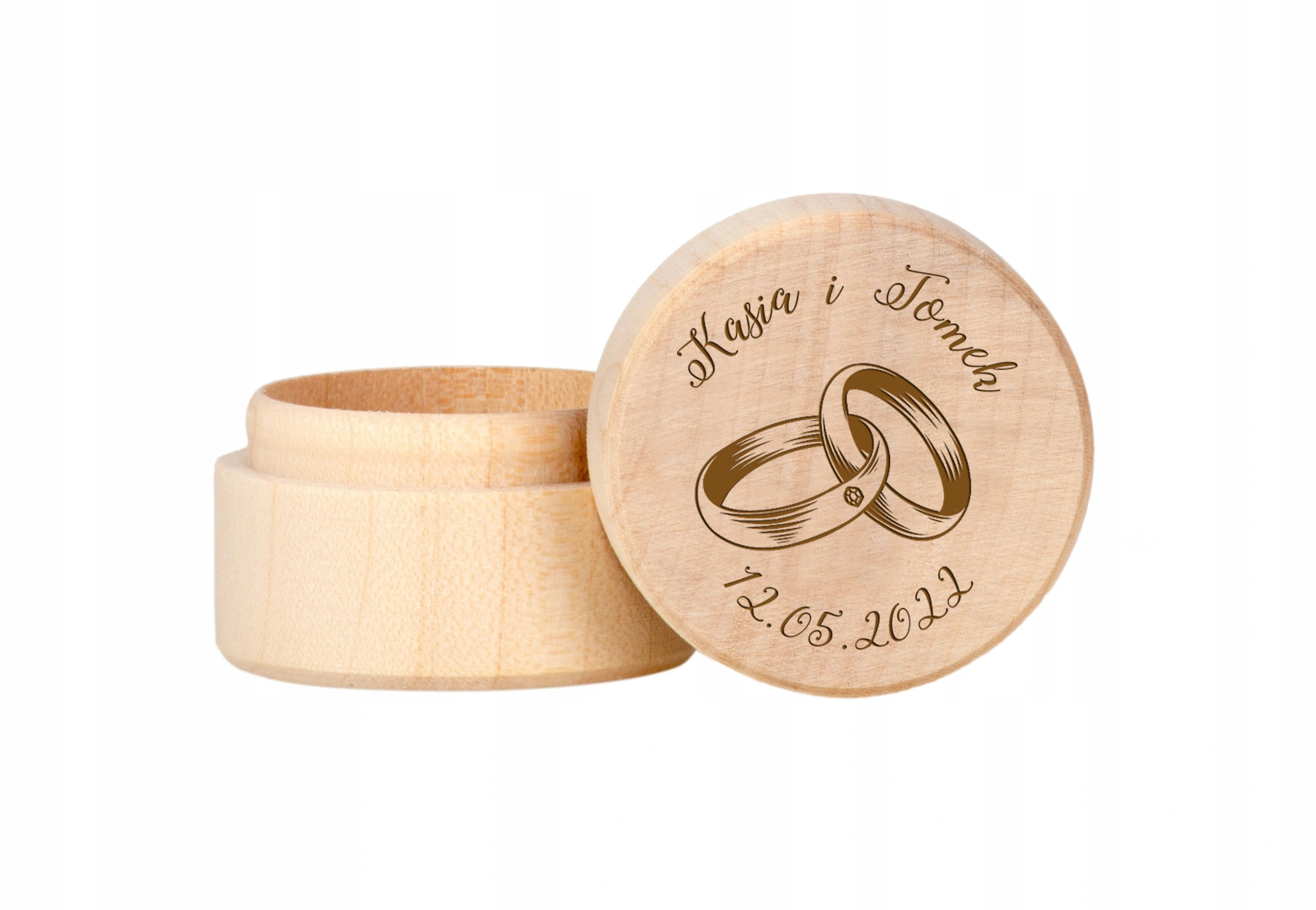 Skrzynka okrągła szkatułka pod na obrączki EKO Marka inny