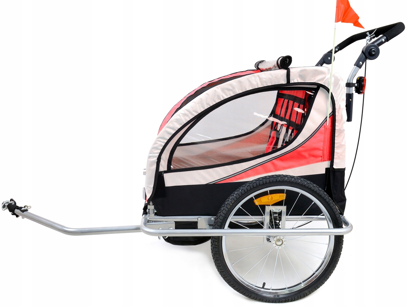 PRZYCZEPKA ROWEROWA PRO 3w1 AMORTYZACJA + LEDY Model Przyczepka rowerowa