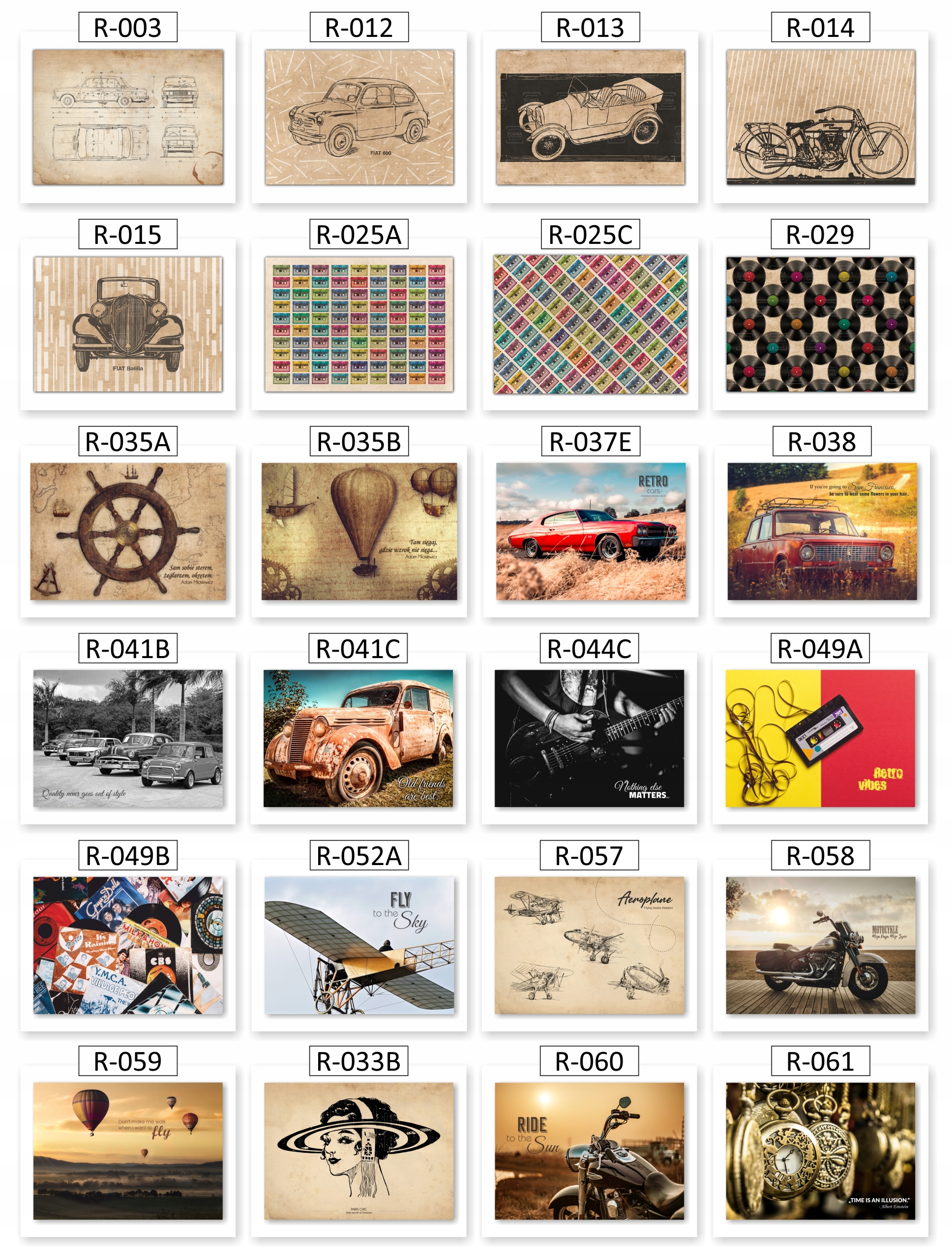 PLAKAT NA ŚCIANĘ 30x40cm -RETRO VINTAGE 109 wzorów Rodzaj bez ramy