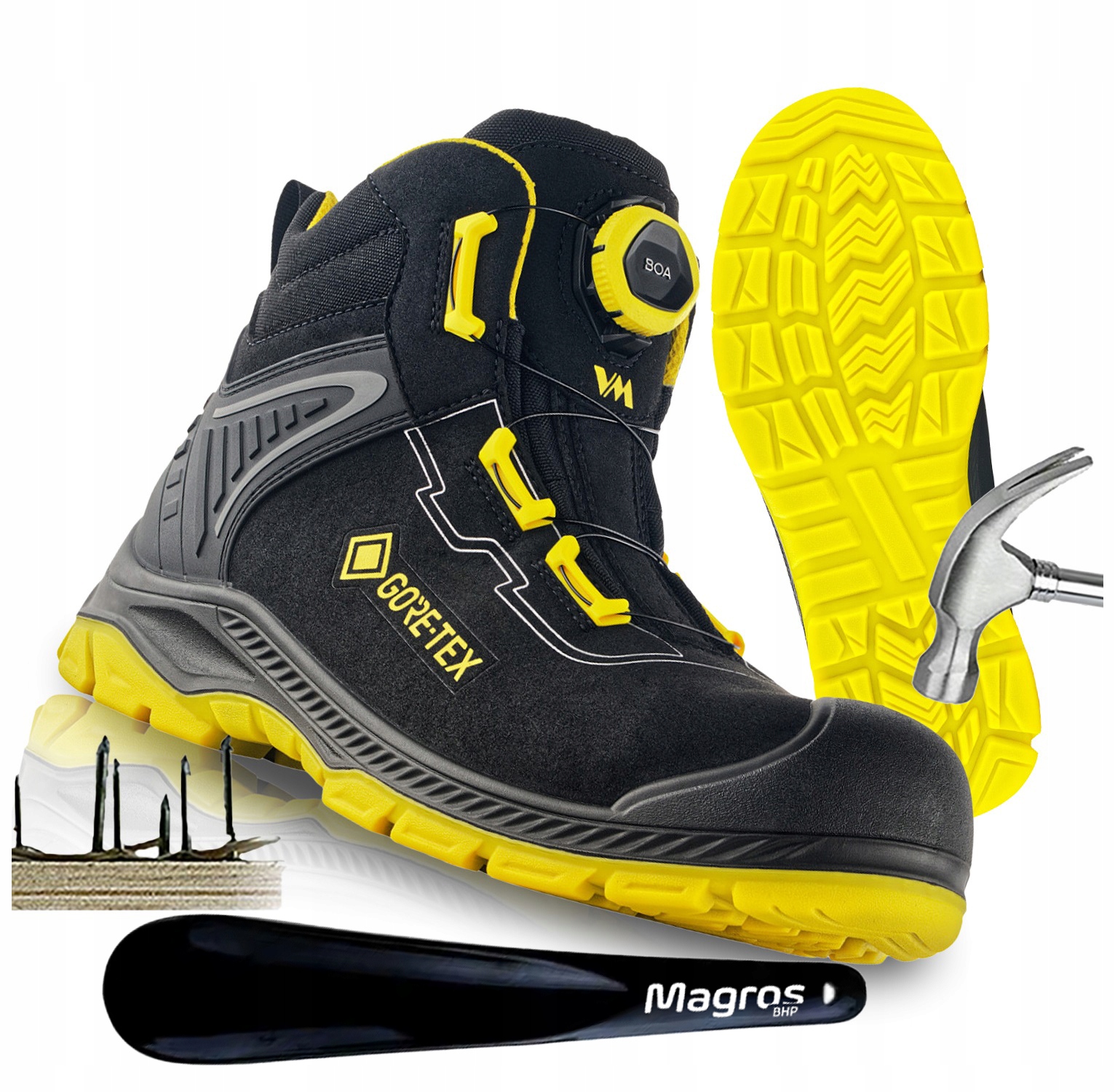 Gore-Tex pracovní obuv voděodolná Bozp VM Footwear Liverpool S7L S3 Boa vel. 42