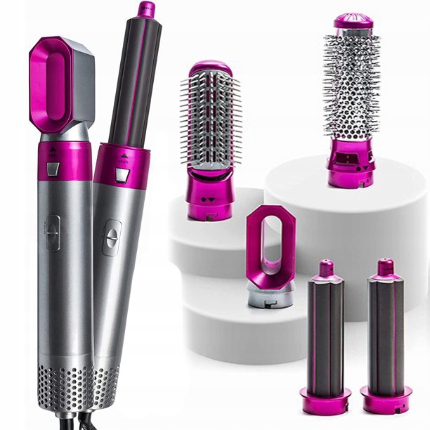 SUSZARKA PROSTOWNICA 5W1 LOKÓWKA ZESTAW DO STYLIZACJI I MODELOWANIA WŁOSÓW Temperatura maksymalna 150°C