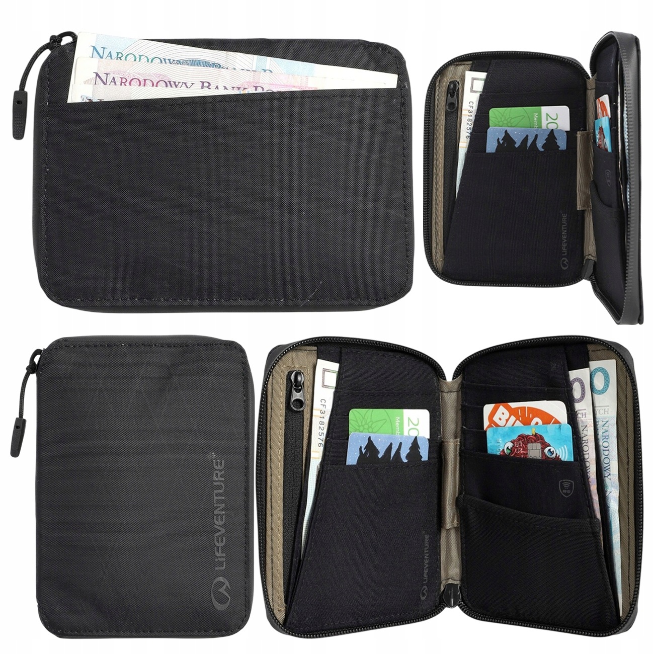 Portfel antykradzieżowy ochrona RFiD Lifeventure X-Pac Mini Travel Wallet