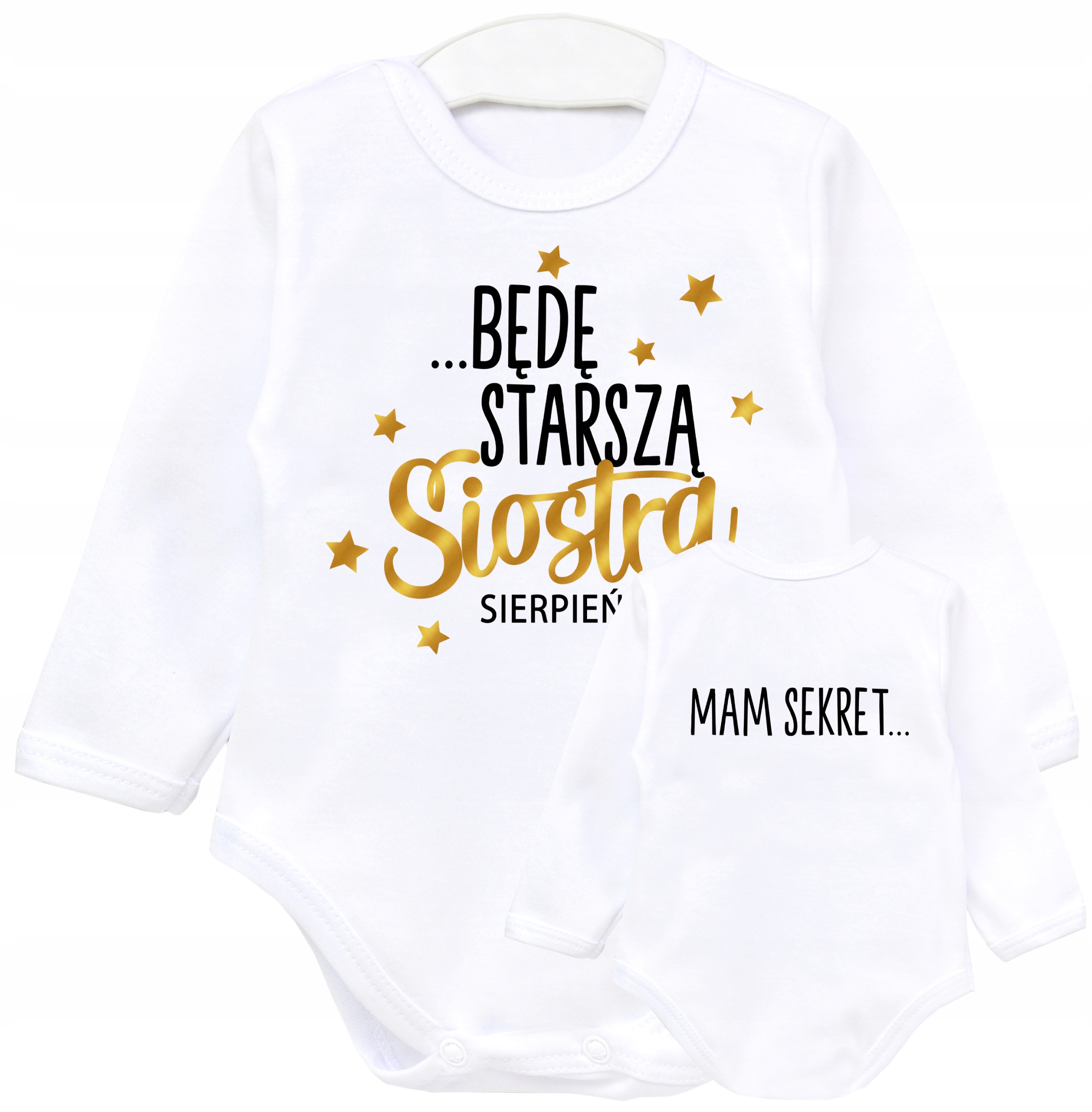 Body dla dziewczynki MAM SEKRET BĘDĘ STARSZĄ SIOSTRĄ Baby Shower r. 98