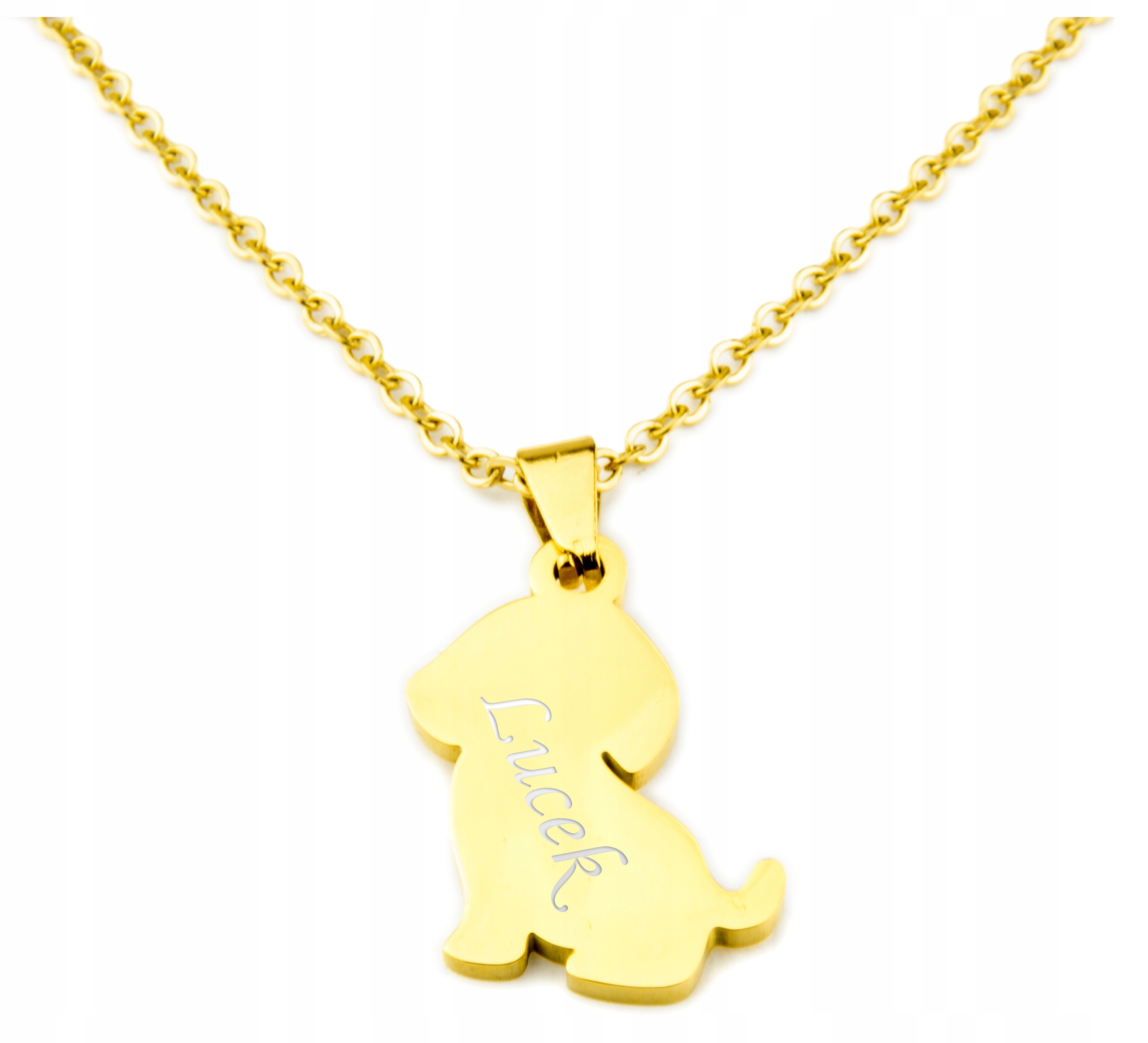 

Naszyjnik Złoty Stal Szlachetna Pies Piesek grawer