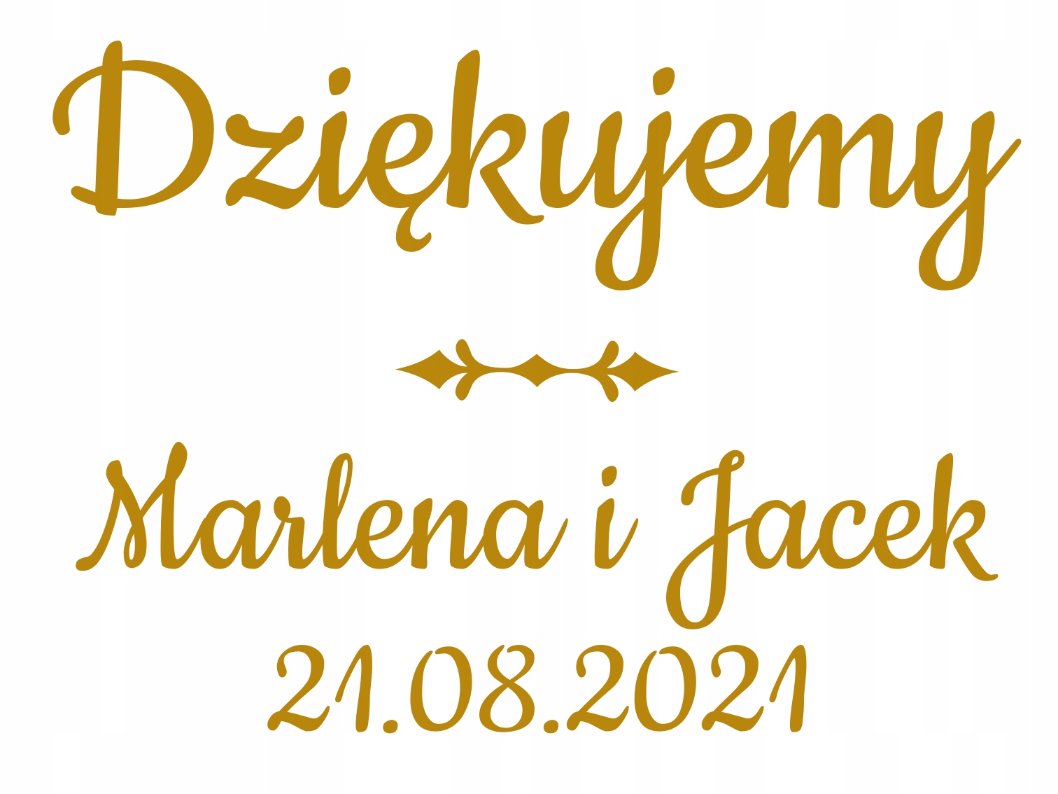 naklejka PODZIĘKOWANIA Twoje imiona data 23x16,5cm