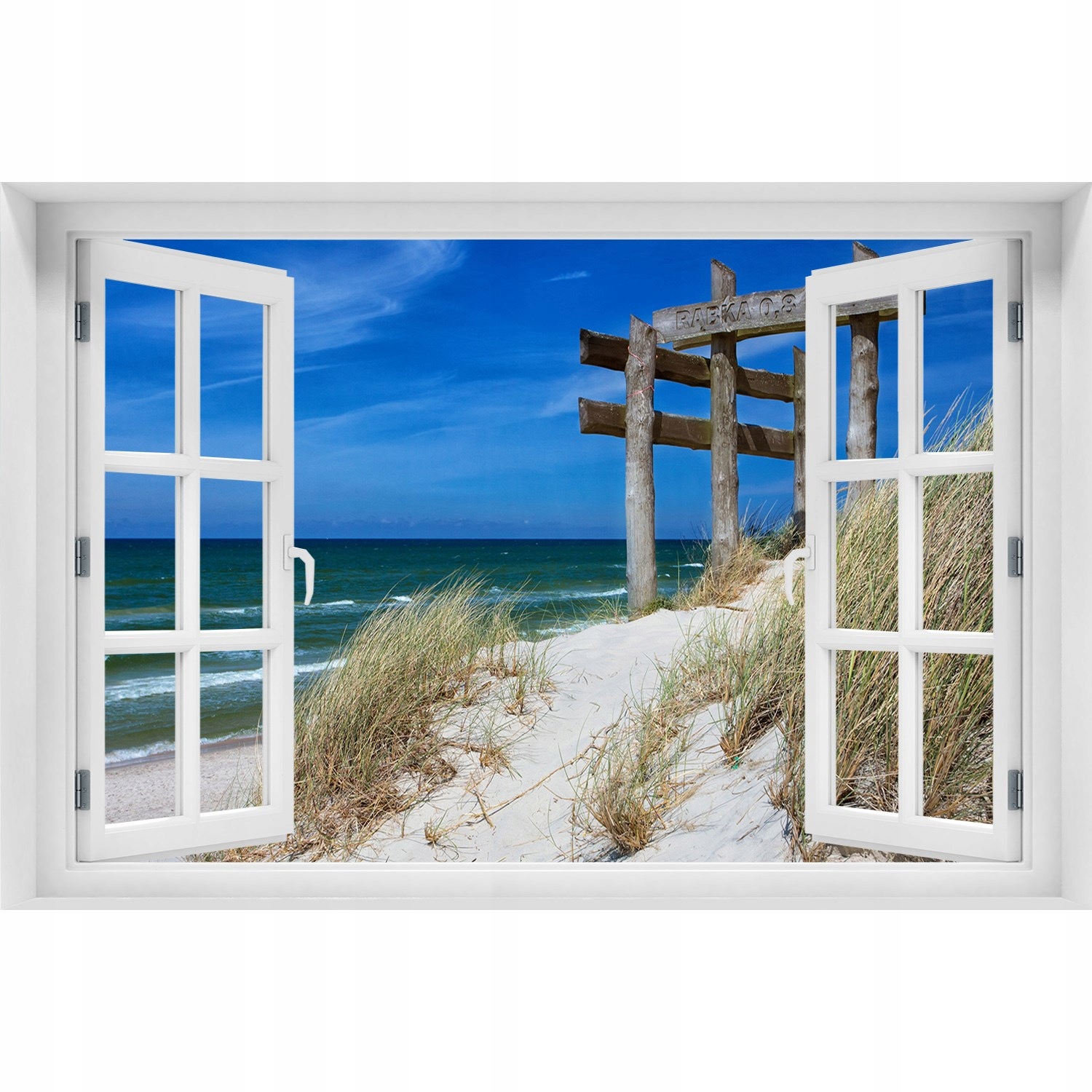 

Naklejka ścienna Fototapeta Okno Nadmorskie wydmy