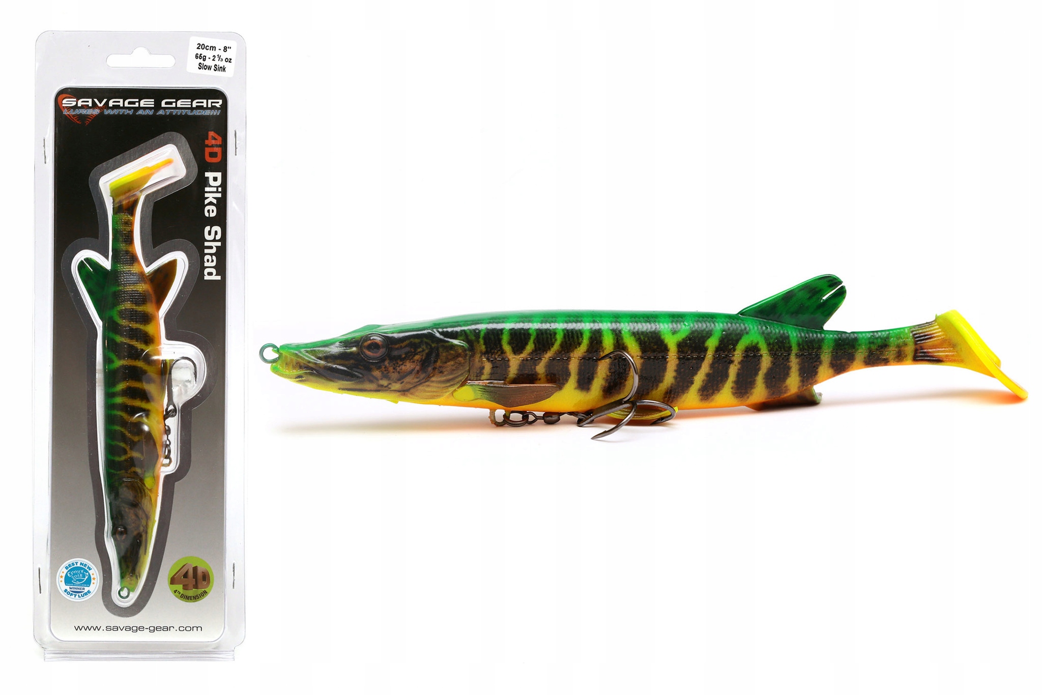 Guma Savage Gear 4D Pike Shad Firetiger 20cm