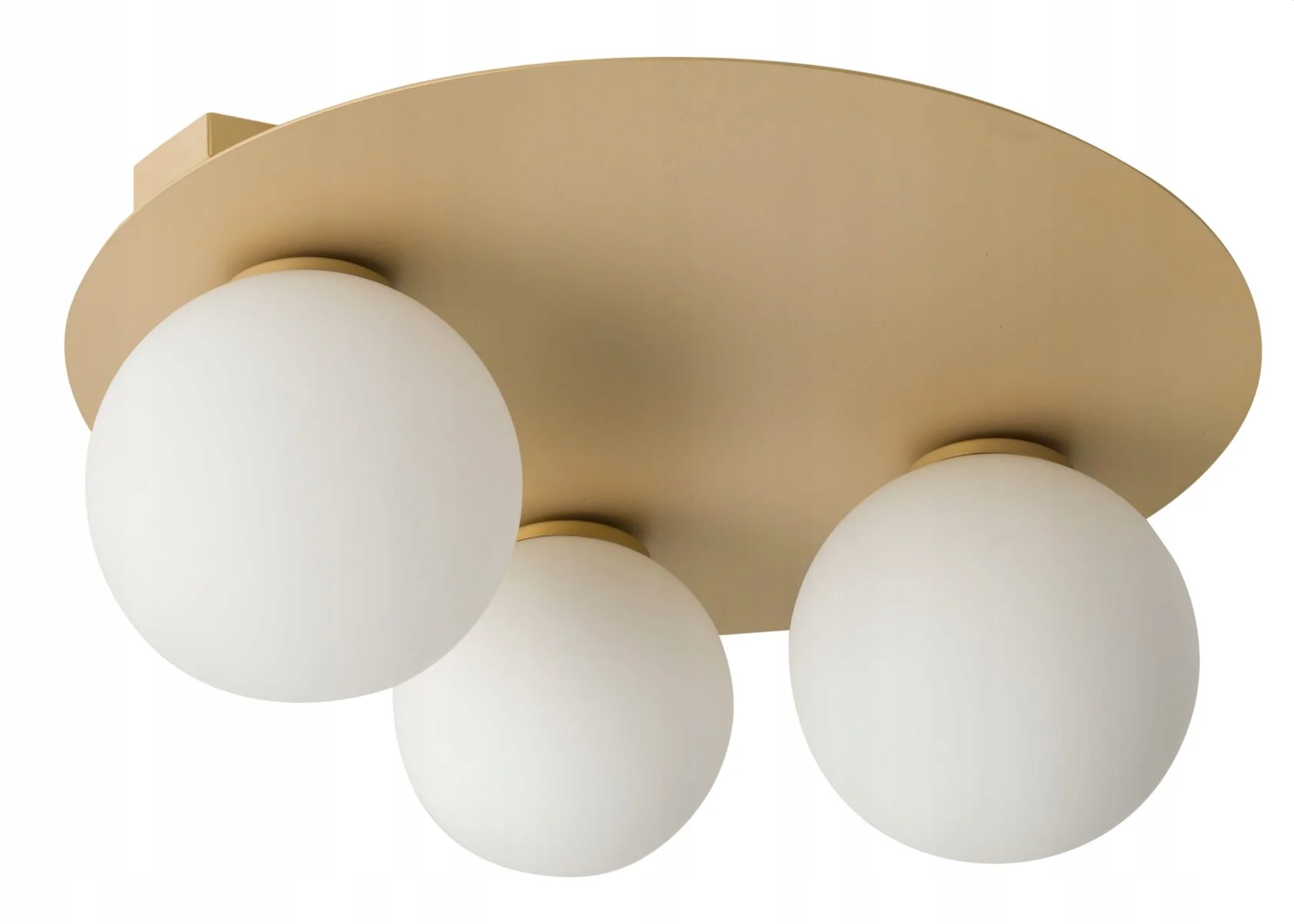 Zlatá okrúhla dekoratívna stropná lampa 3 sklenené gule do spálne Sigma