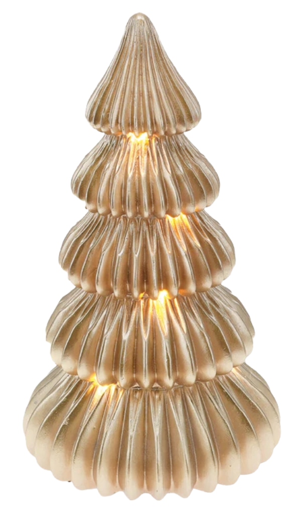 Led vánoční stromek 33 cm zlatý elegantní, vánoční dekorace na baterie