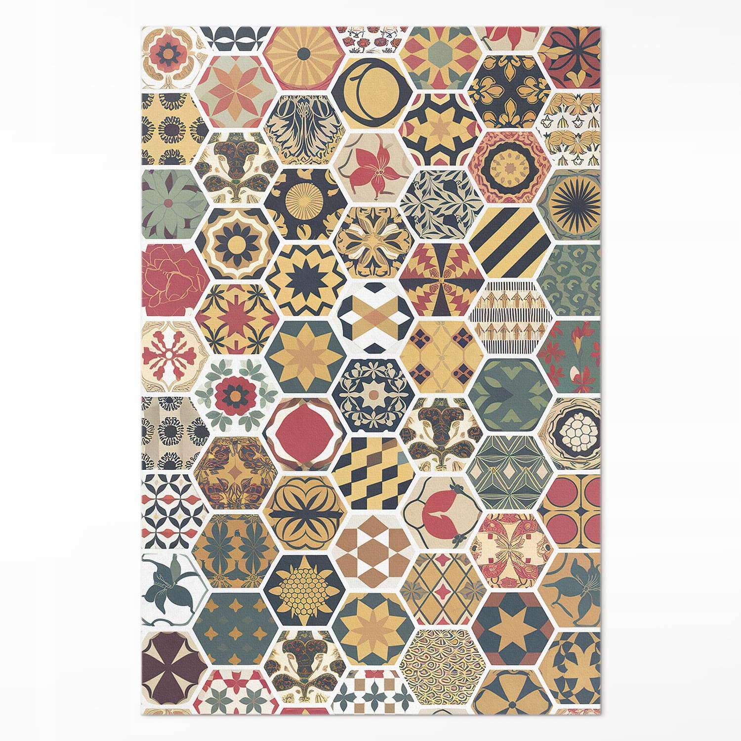Pvc koberec do kancelárie Rozmer: 100 x 150 cm Vzorovaná vintage mozaika hexagony