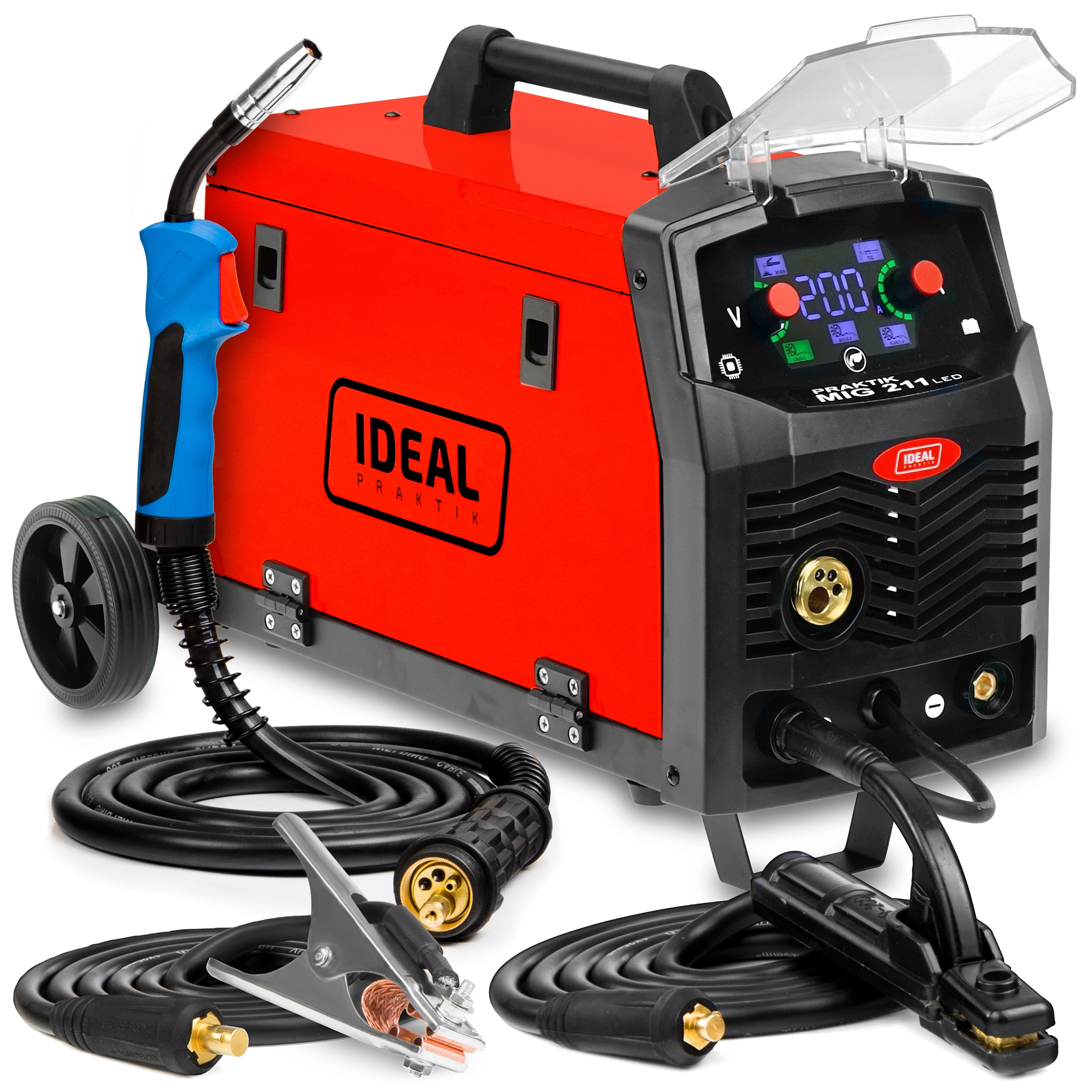 Poloautomatický Svařovací Stroj Ideal Praktik Mig 211 Synergie Led Mma Tig 200A 230V