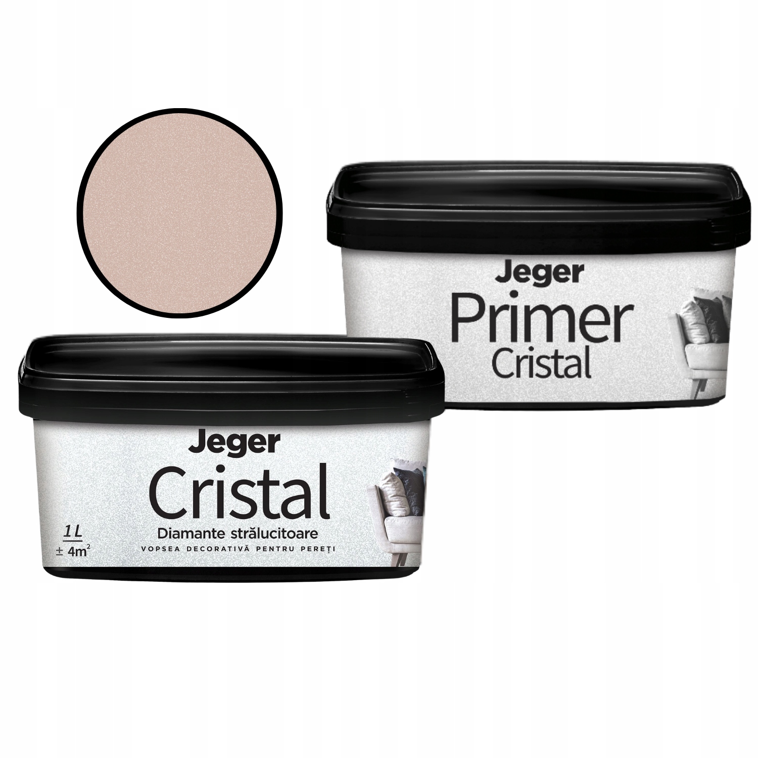 Dekorativní sada Brokátový nástěnný efekt Cristal Enrico Primer Cristal