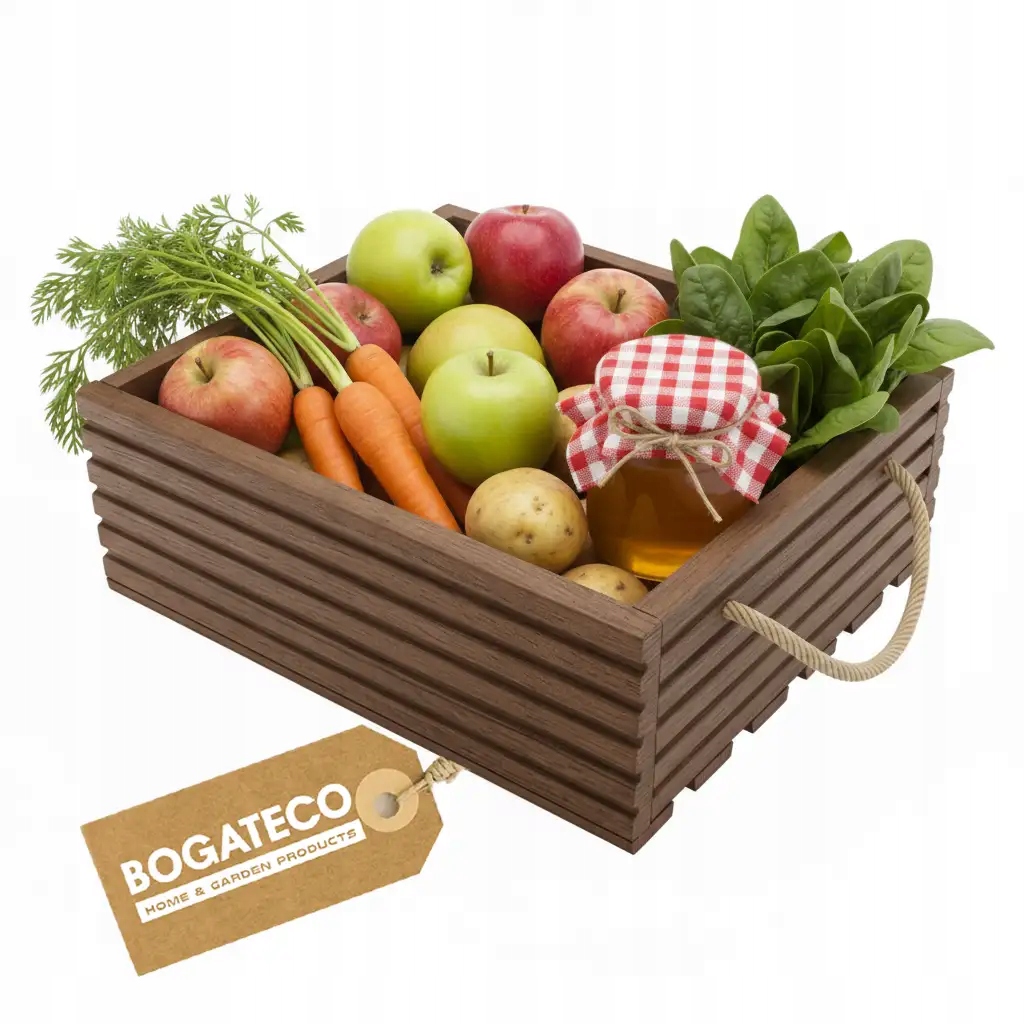 Dřevěná Krabička S Úchytem Pro Skladování 40x35x14,5 cm Tmavě Hnědá