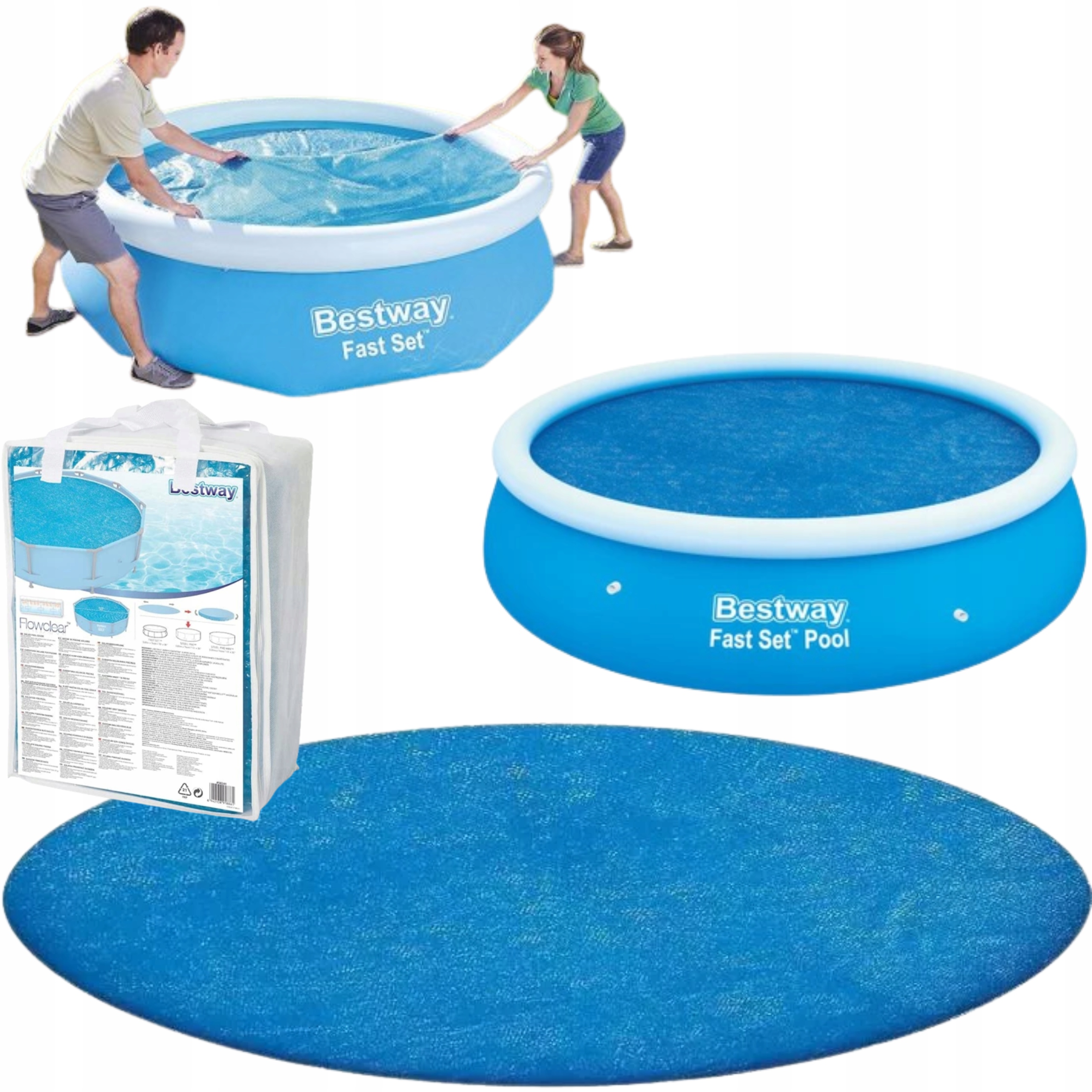 Krycí Plachta Do Bazénu 427 CM Podložka Bestway 2V1 Obal Na Bazén Fólie