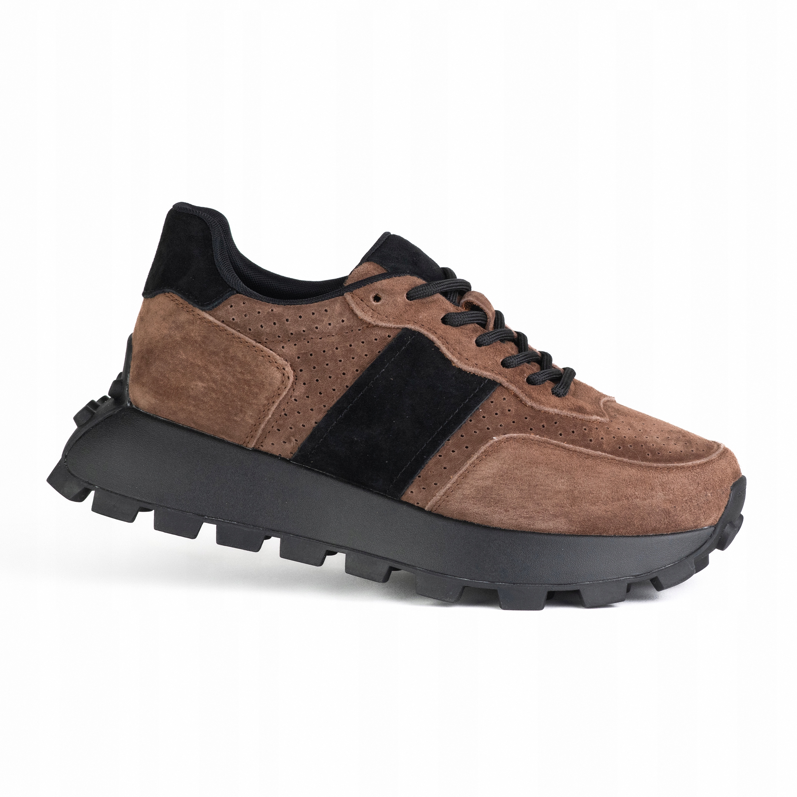 Sportovní dámské tenisky Goodin GD-XF-241 kůže ažurová hnědá černá 37