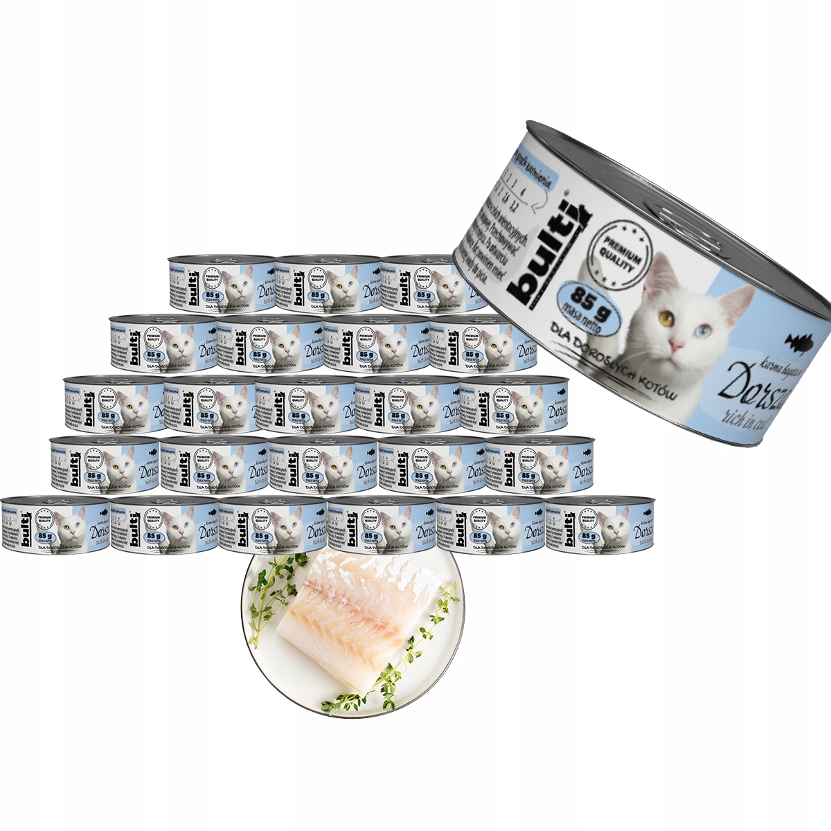 Levně Krmivo Mokré Pro Kočky Bulti Plechovka mletá s treskou Set 24x85 g