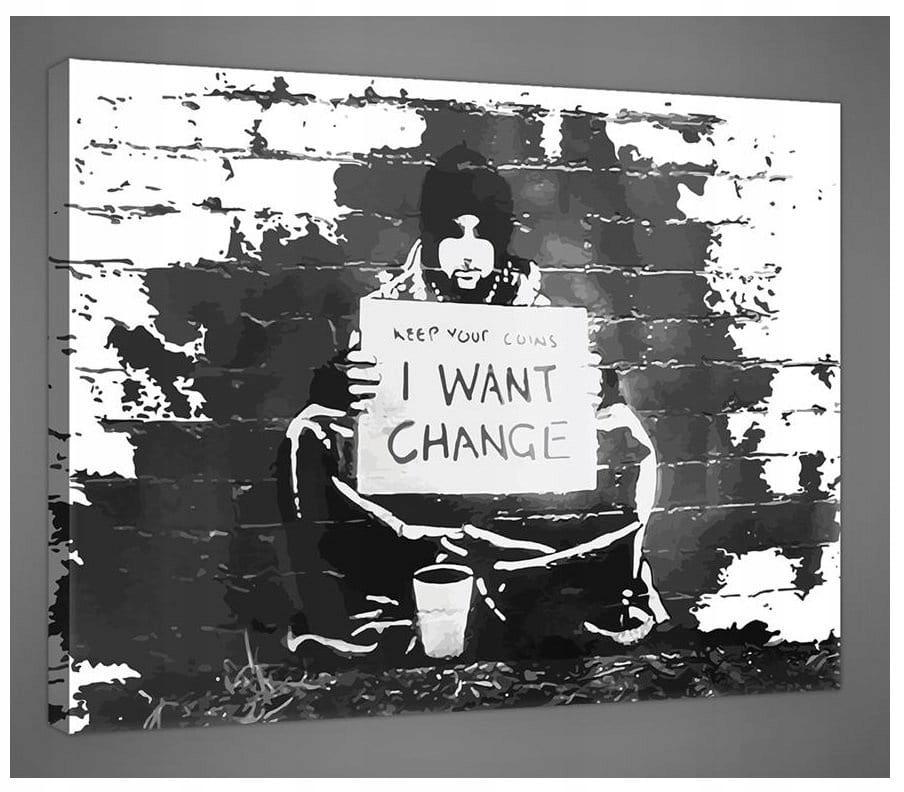 Obraz 100x75 Banksy street-art graffiti sociální kritika protest dítě