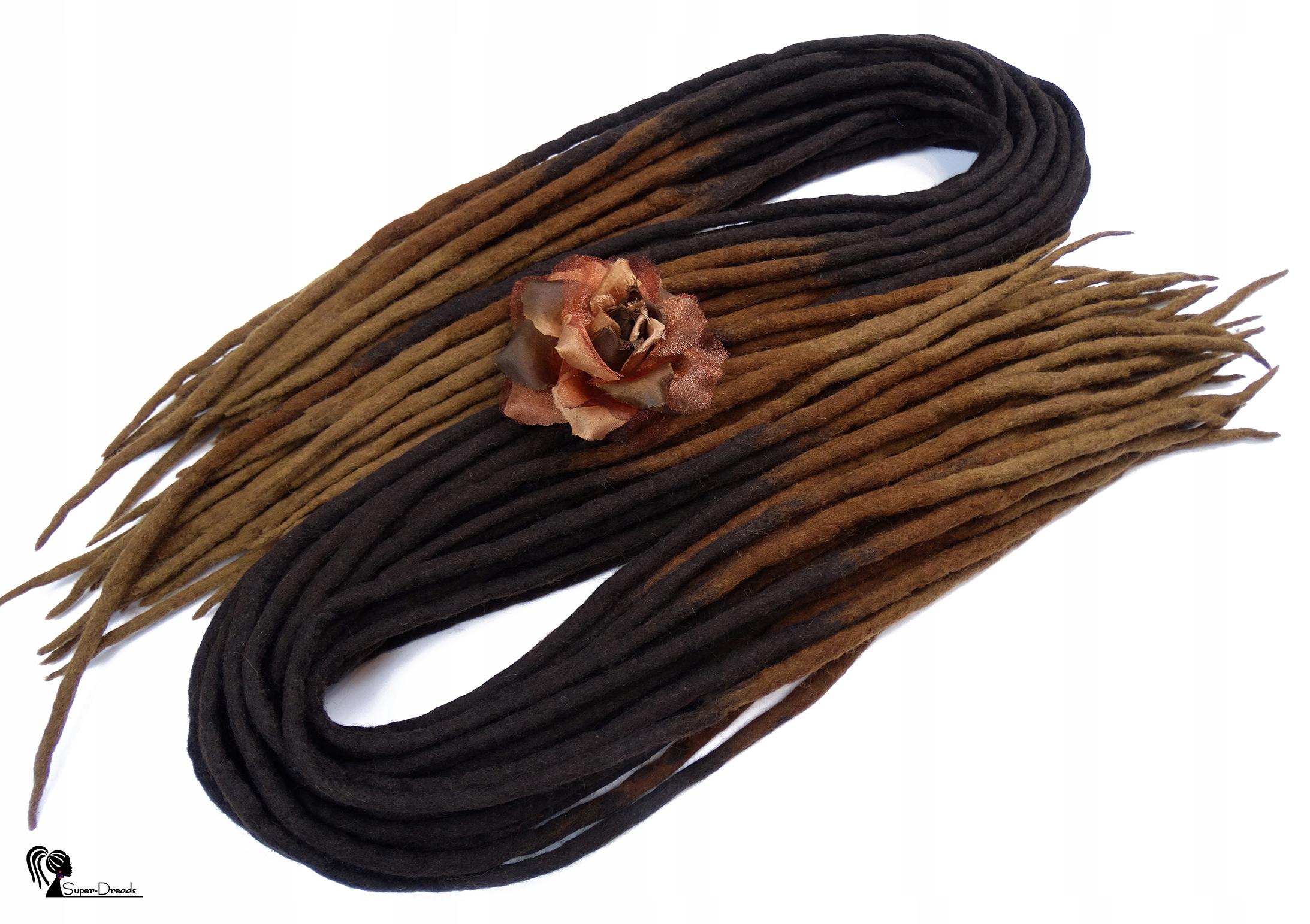 Dredloky Dredy vlněné, hnědé, Fontána Čokoládová, 10 ks