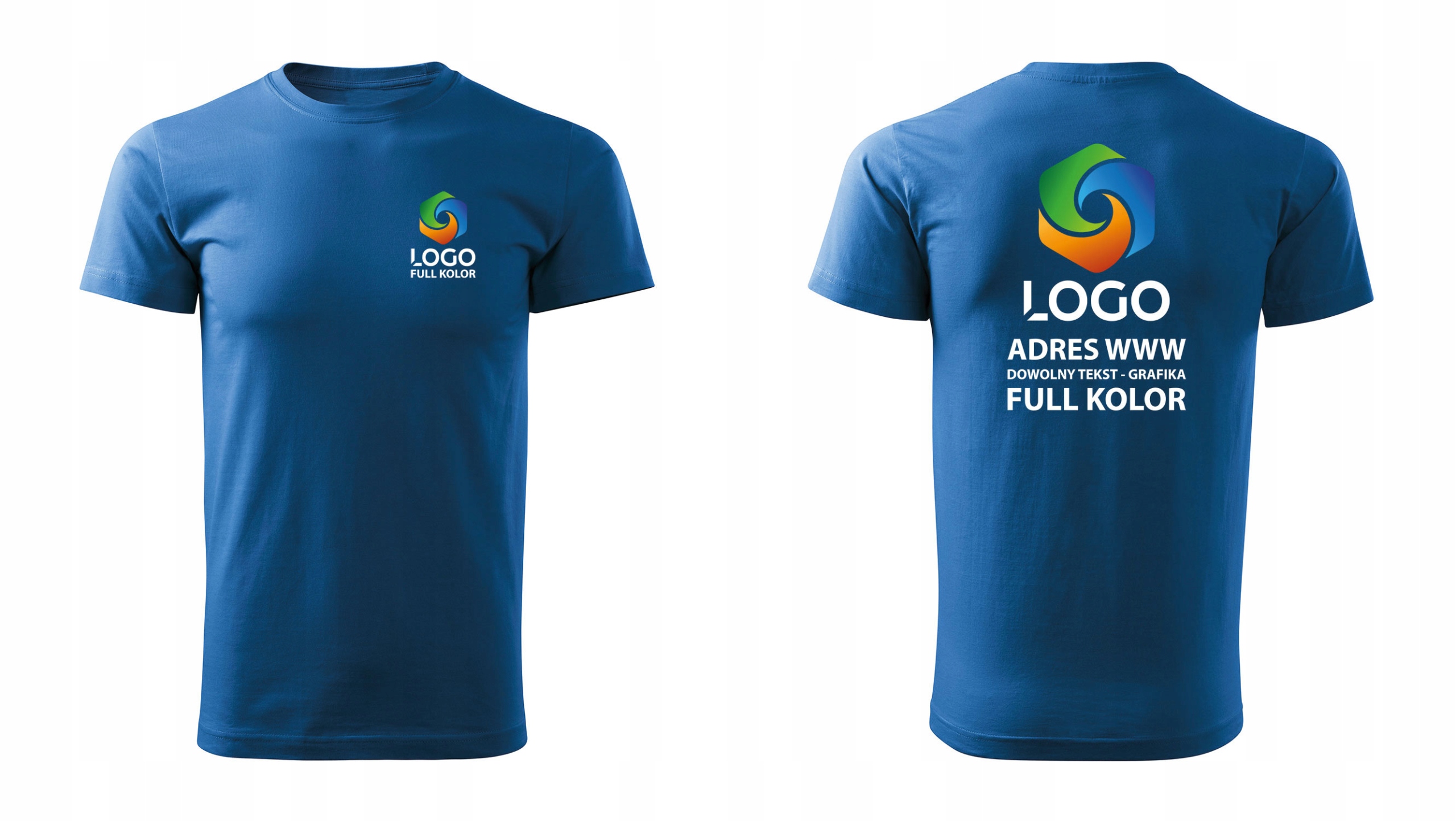 Koszulka robocza z własnym nadrukiem logo kolor