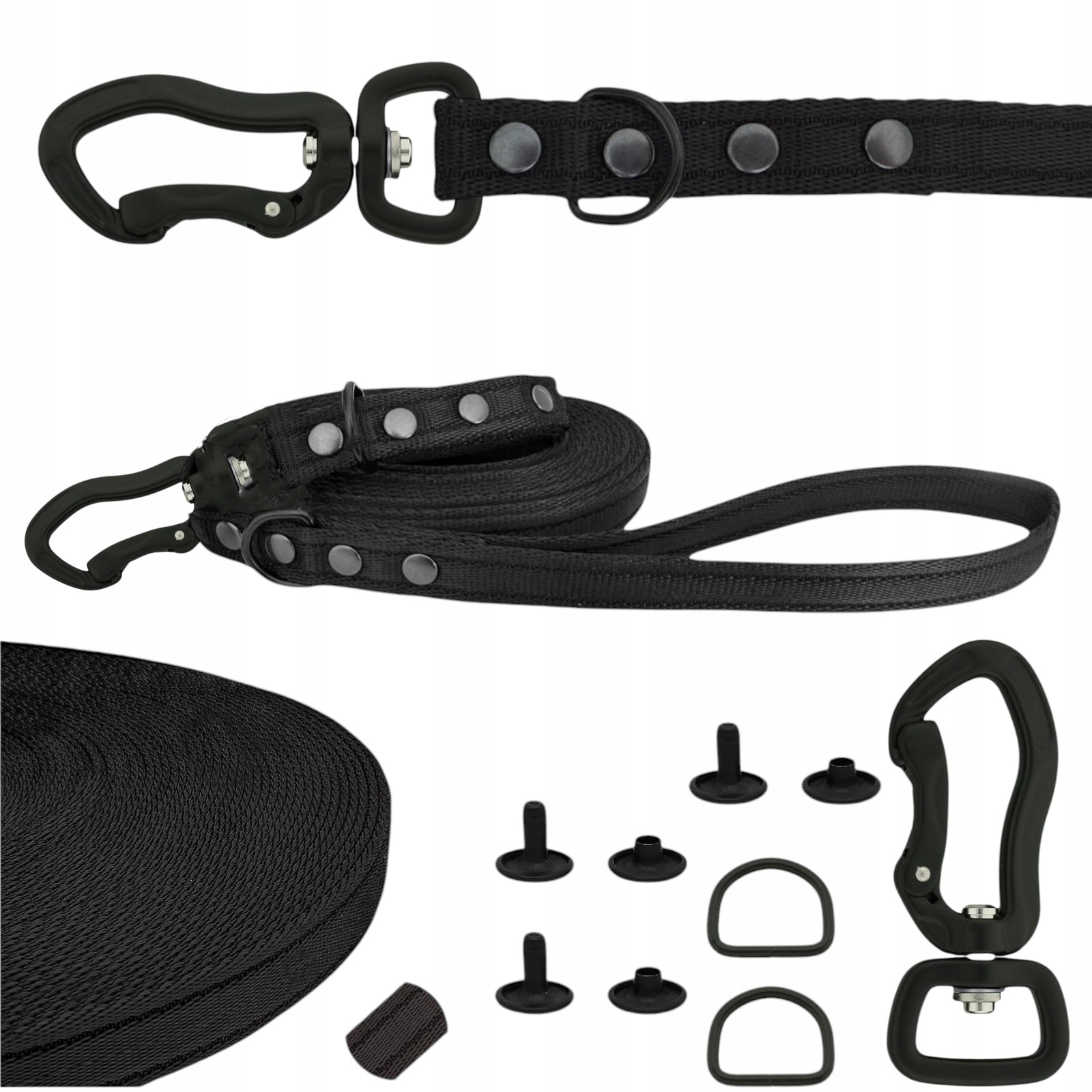 Vodítko Prošívané Lanko Silná Odolná Protiskluzová Karabina Hliník 5 M 20 MM