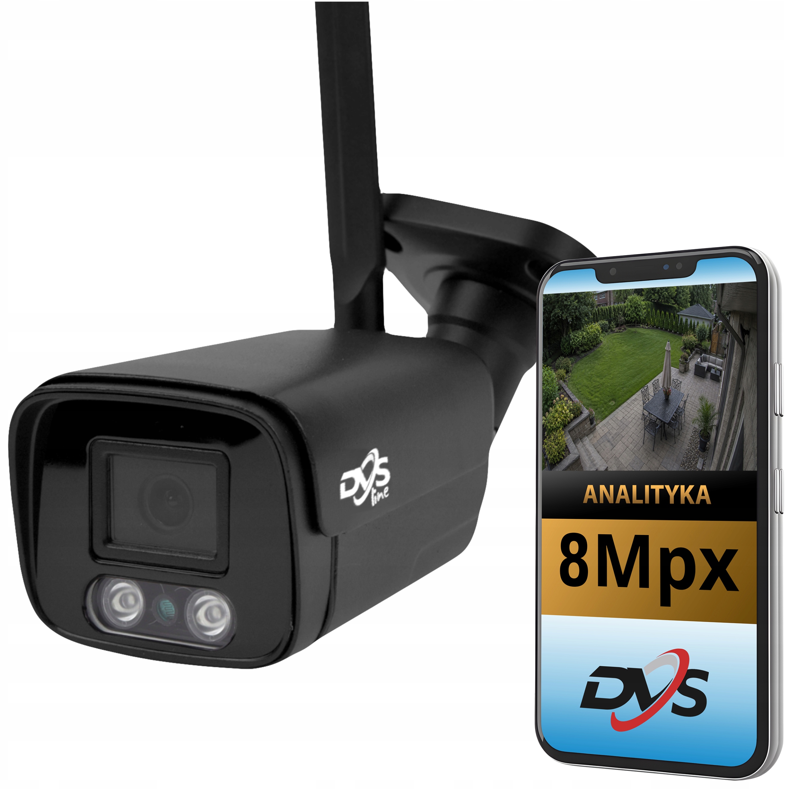Čierna Bezdrôtová Wifi Kamera Ultra Hd 8MPX 4K