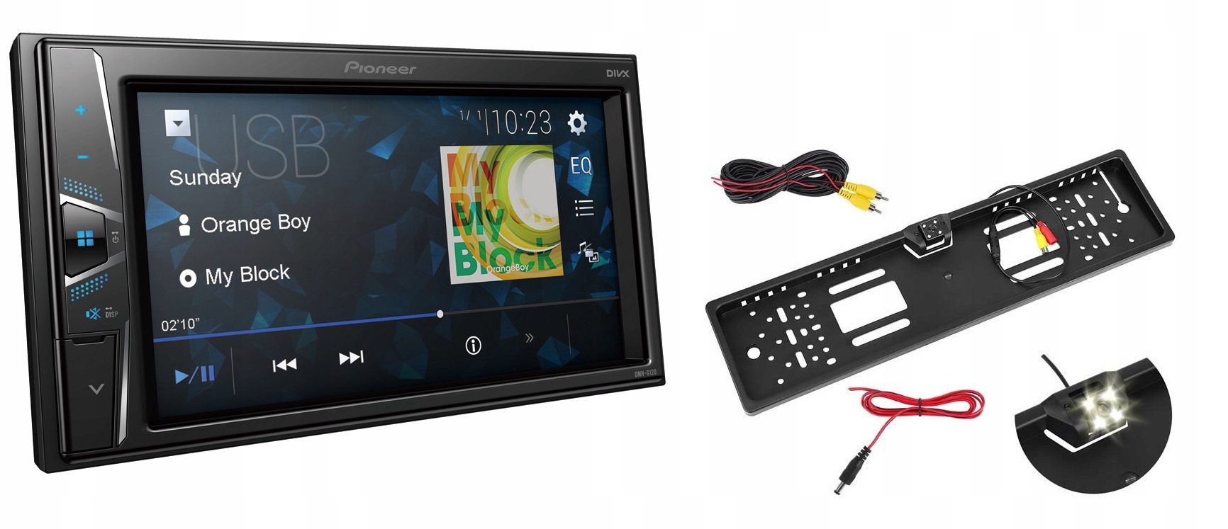 Pioneer DMH-G220BT Rádio 2DIN dotykový LCD cúvacia kamera v rámčeku tabule