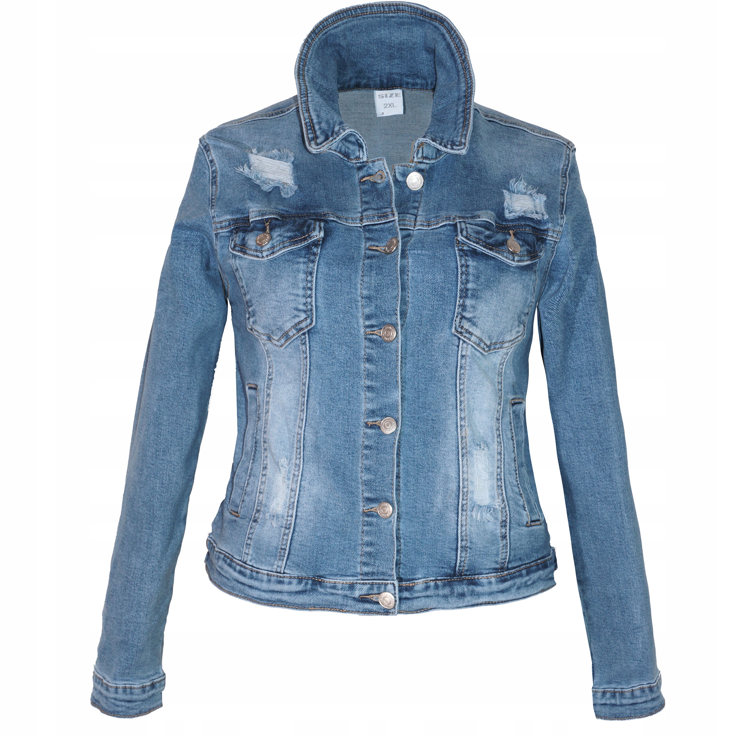 

Jeansowa kurtka Jeans Katana dziury elastan 4XL 48