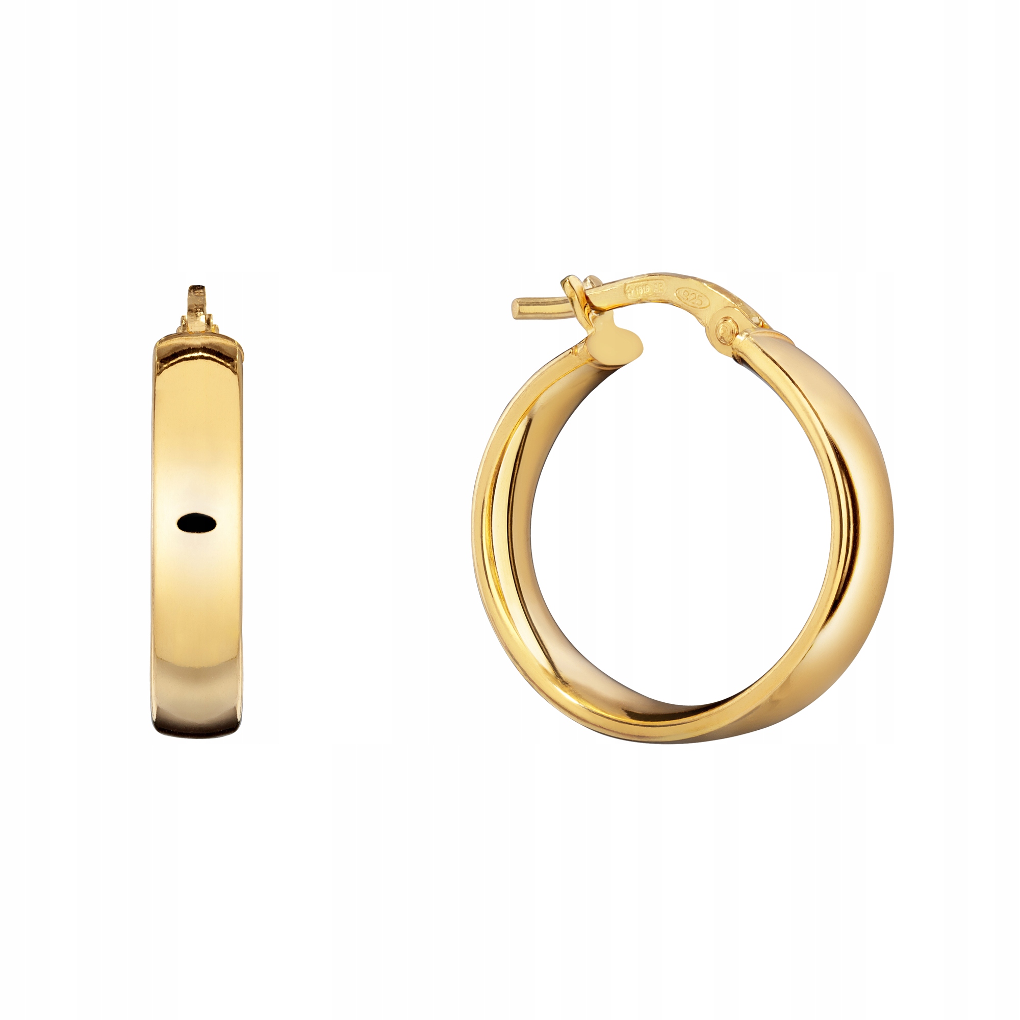 Kolczyki Pozłacane Koła Gładkie Dmuchane 1,9 cm Kreol Srebro 925 18K Sadva