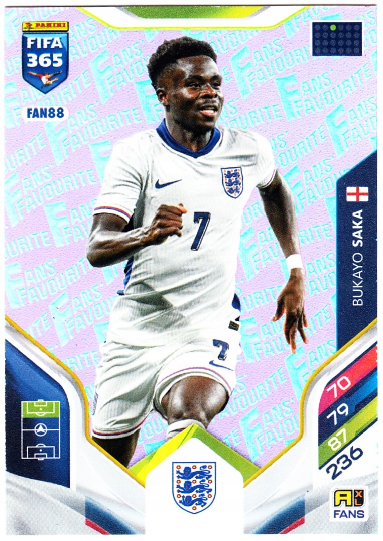 Panini Fifa 365 2026 Fans' Favourite Bukayo Saka FAN88 Różowy (Pink)