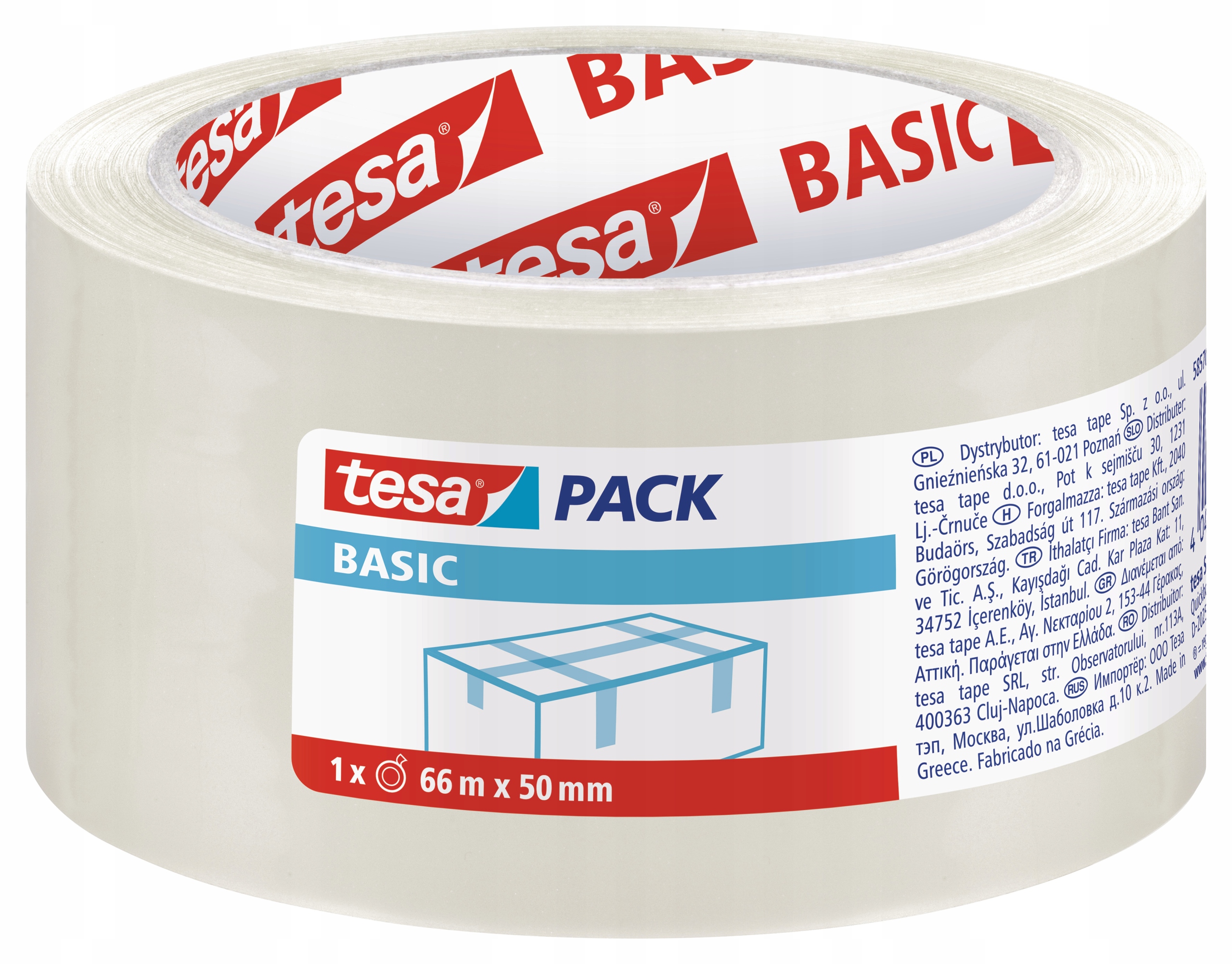 

Taśma pakowa tesa Basic 66m x 50mm, przezroczysta