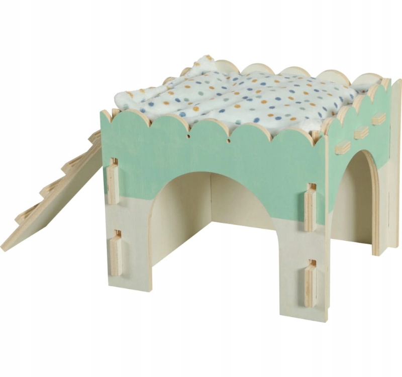 Zolux Cosy Dřevěný patrový domeček pro králíka, morče a hlodavce pelíšek 25 cm