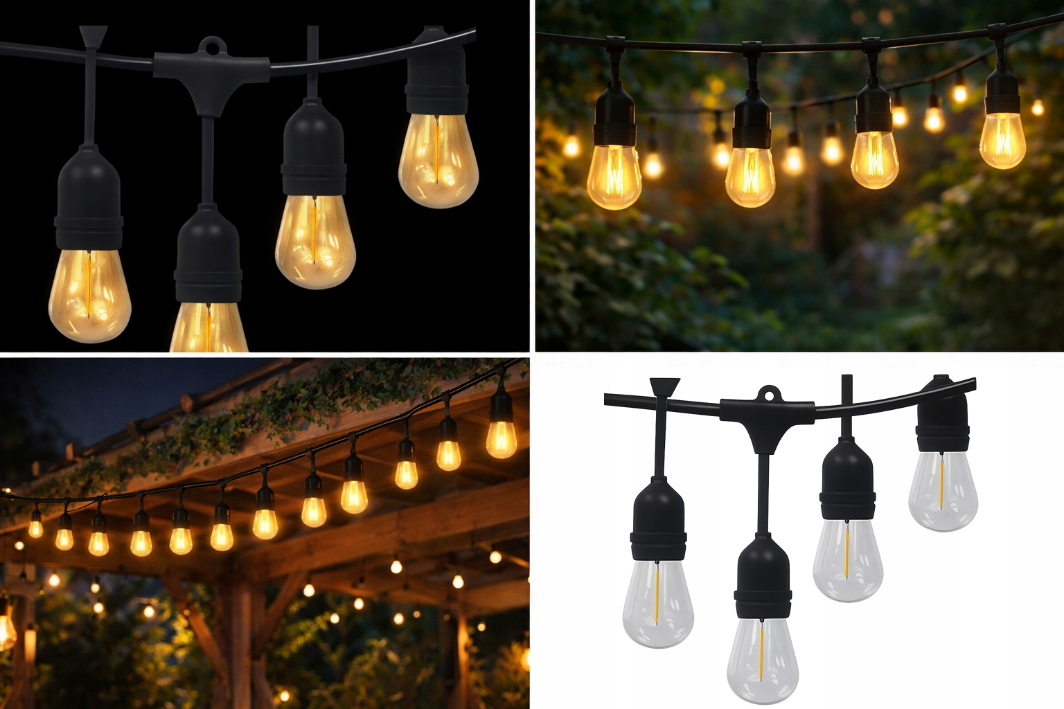 Led zahradní girlanda 10 m, 20 žárovek, teplá barva, 220 V, venkovní