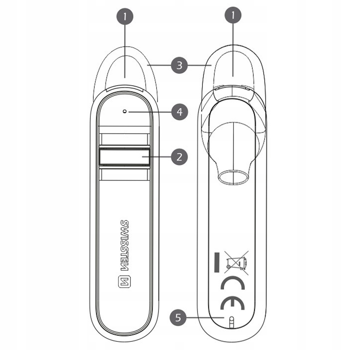 SWISSTEN Zestaw słuchawkowy BEZPRZEWODOWY CVC BT Model 51104100ECO