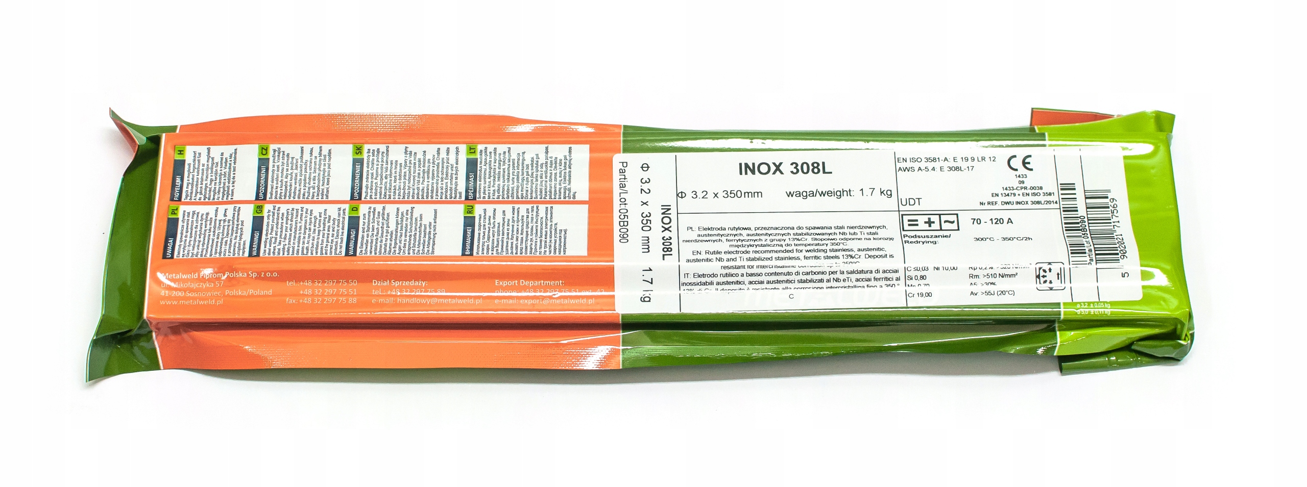 Elektroda Inox L 308 fi 3,2x350/1,7kg Metalweld