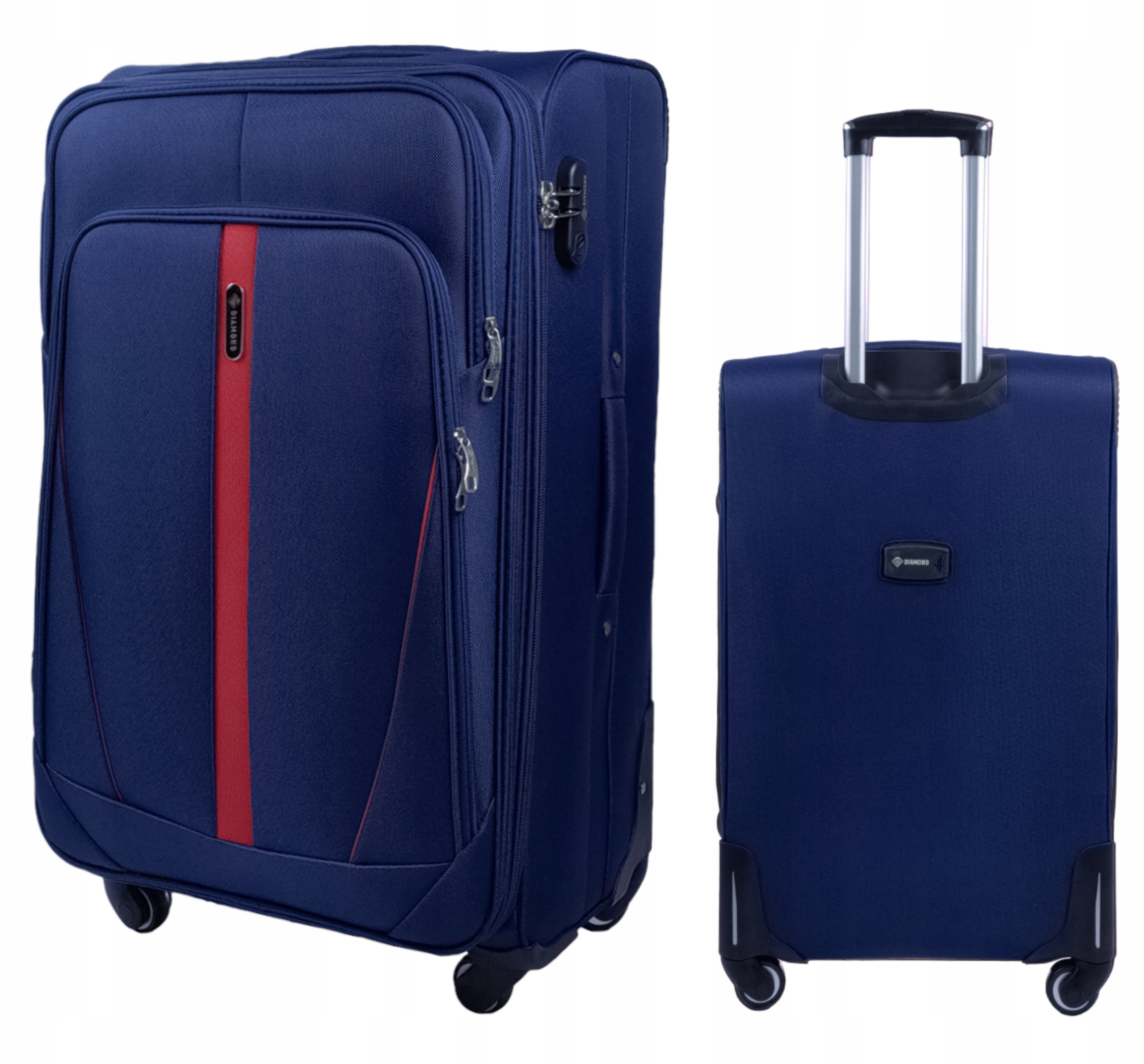 WALIZKA DUŻA NA KÓŁKACH PODRÓŻNA BAGAŻ DIAMOND GRANAT Miękka XL 28" C330