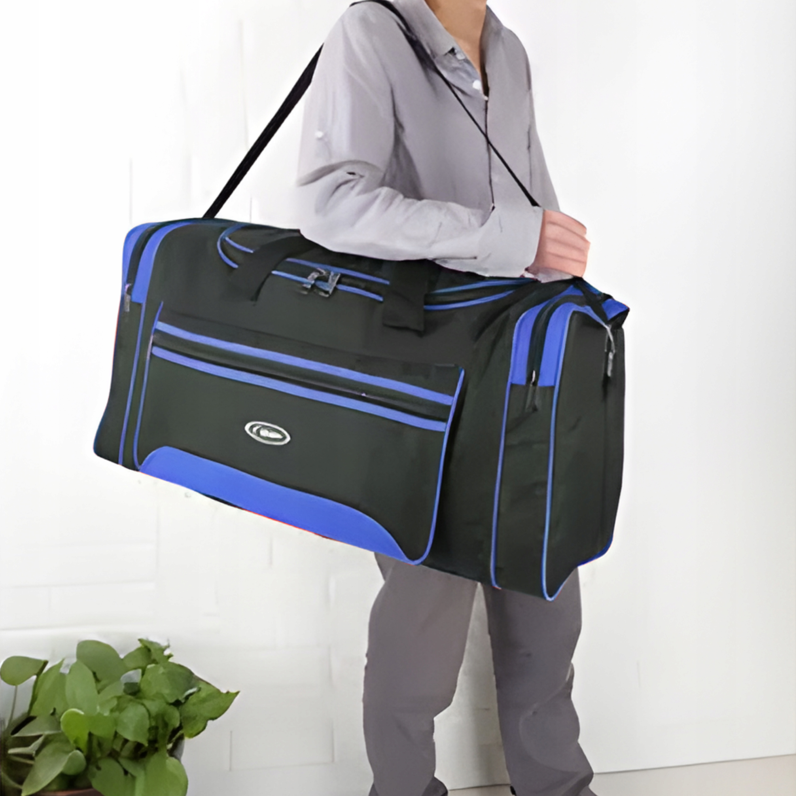 TORBA SPORTOWA PODRÓŻNA TRENINGOWA TURYSTYCZNA FITNESS BAGAŻ NA RAMIĘ Długość paska 76 cm