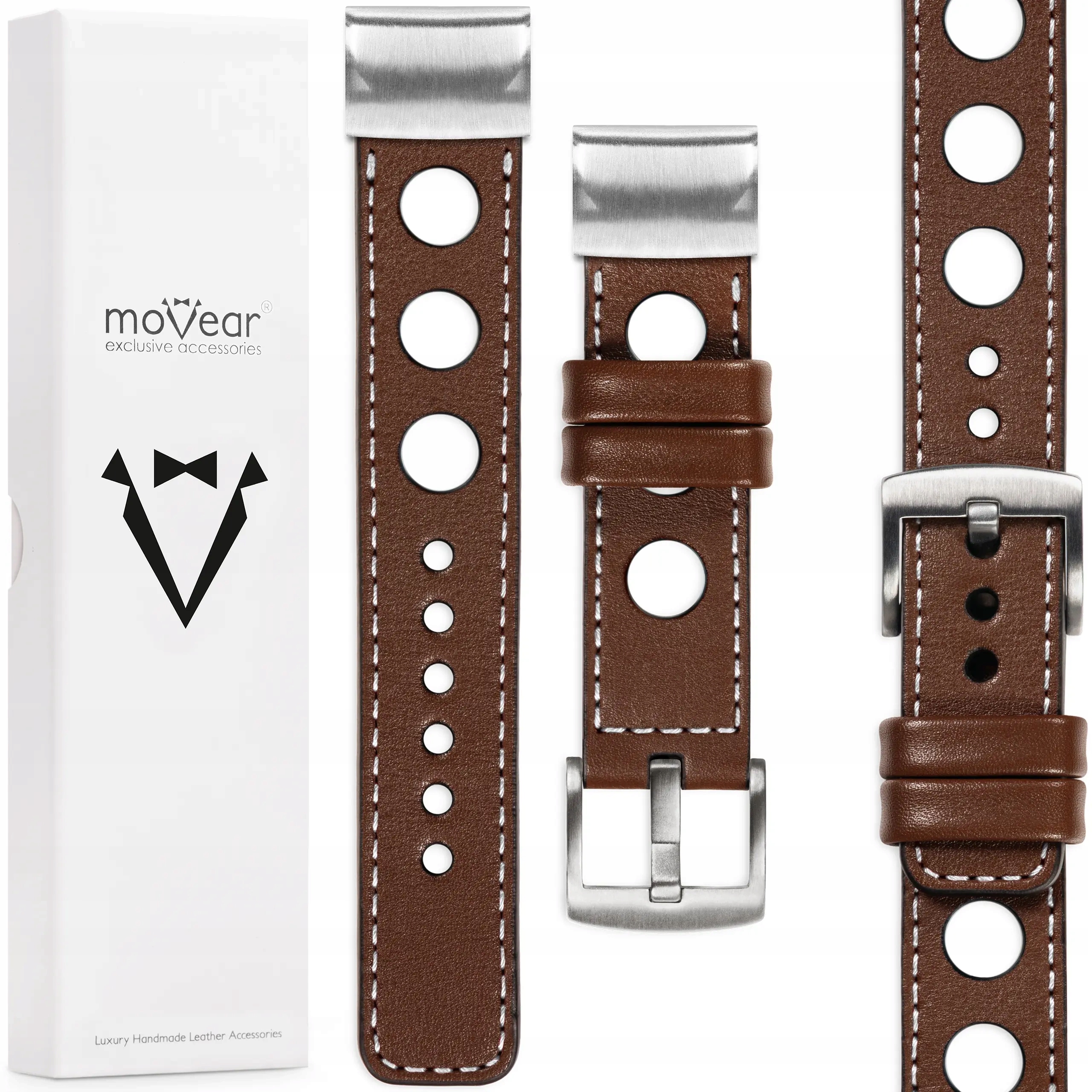 Kožený řemínek pro Garmin QuickFit 20 Fenix 8s 7s 6s 5s italský