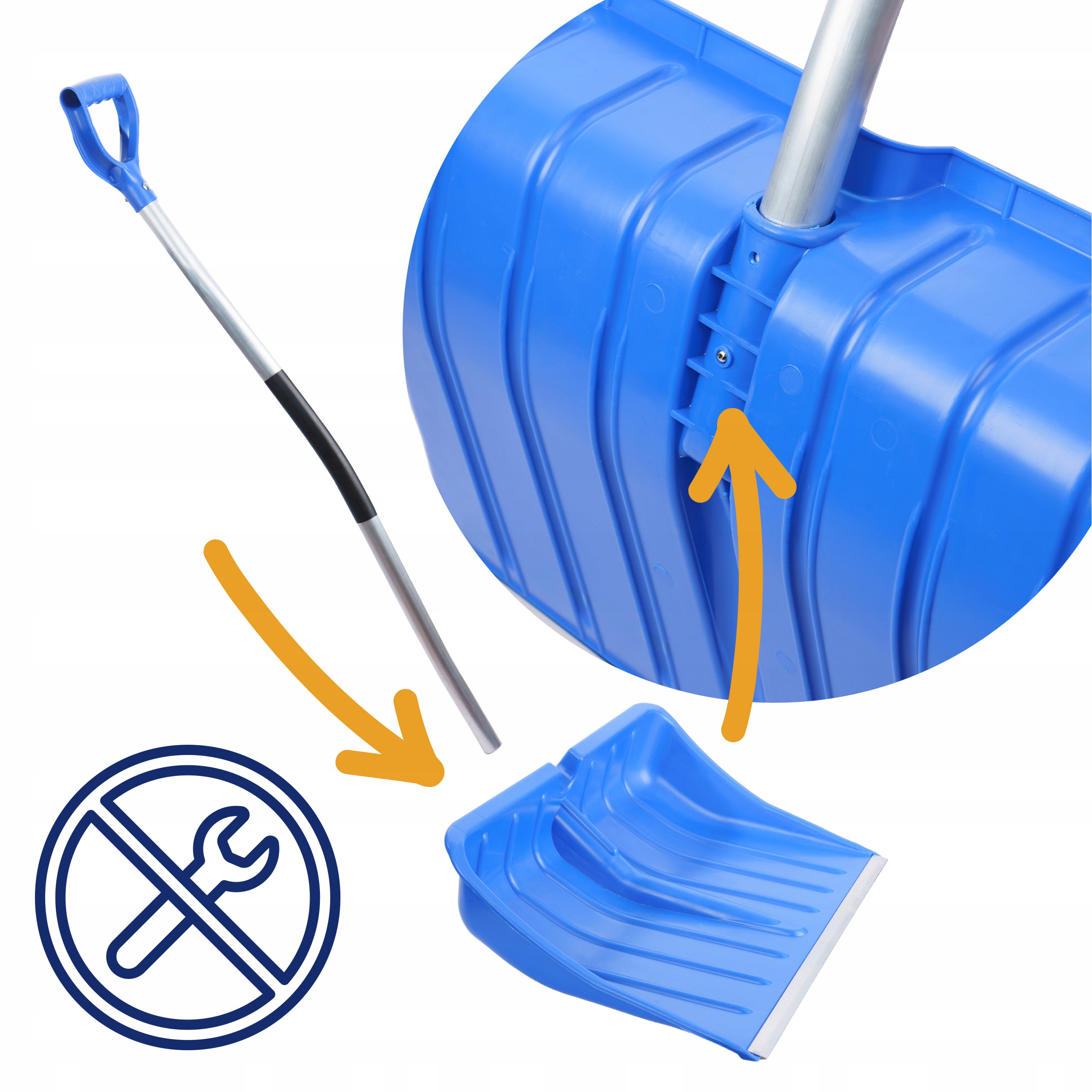 ŁOPATA DO ŚNIEGU ALUMINIOWA ODŚNIEŻANIA SKŁADANA DUŻA SZUFLA PŁUG ZGARNIACZ Długość narzędzia 137 cm