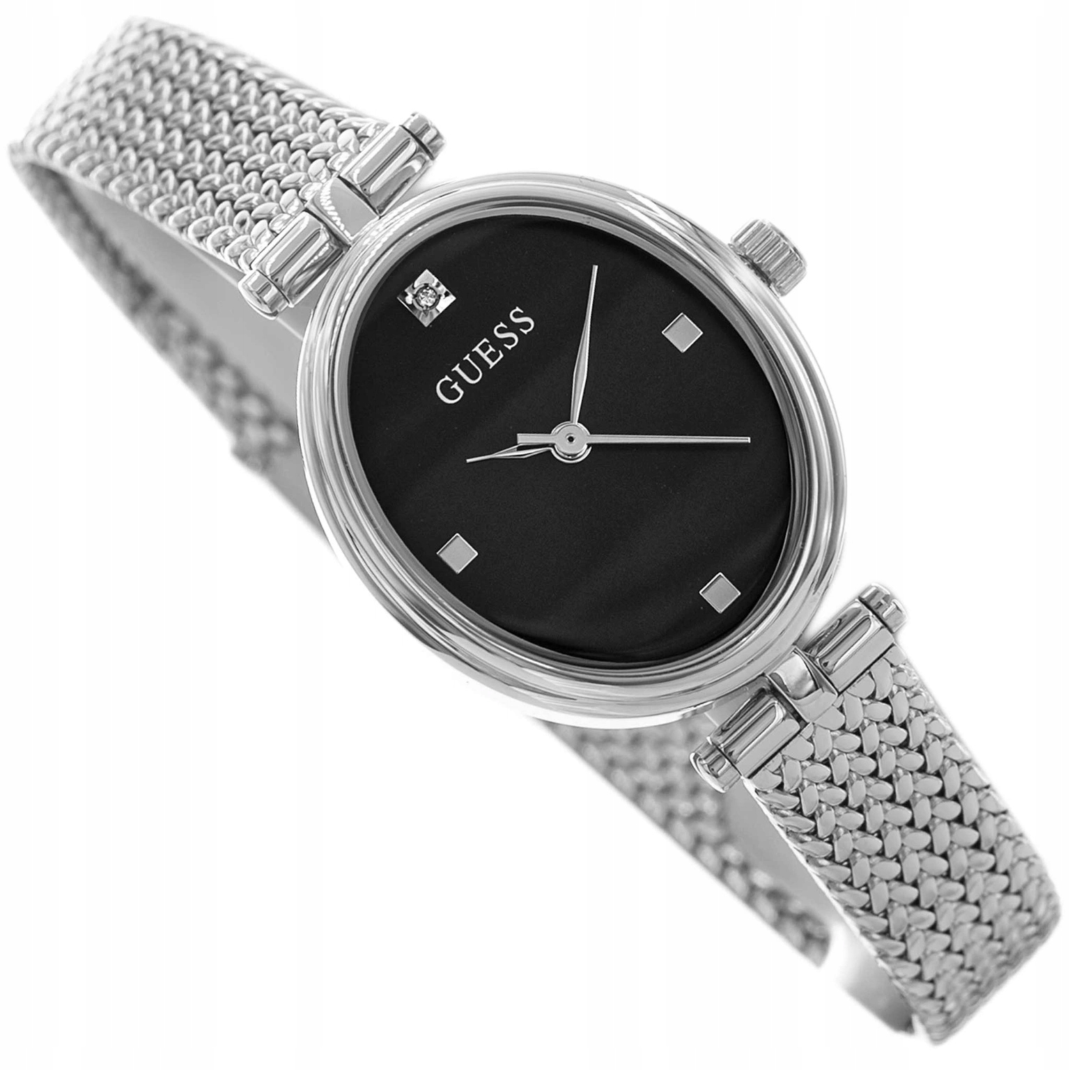 Dámské Hodinky Guess GW0935L1 Ruby Stříbrné Na Mesh Náramku