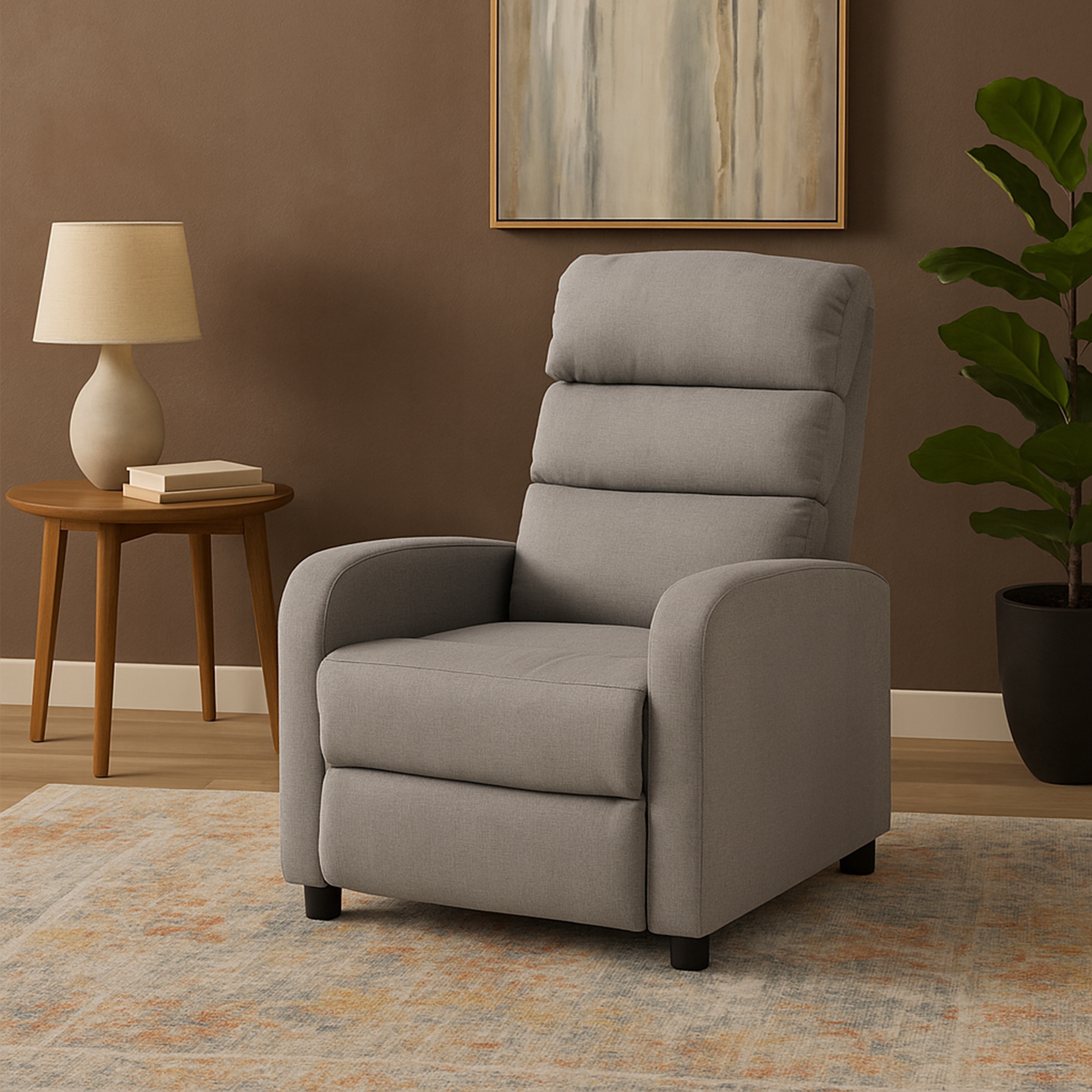 FOTEL ROZKŁADANY WYPOCZYNKOWY TAPICEROWANY DLA SENIORA SALONU CHILI II BEŻ Materiał obicia tkanina