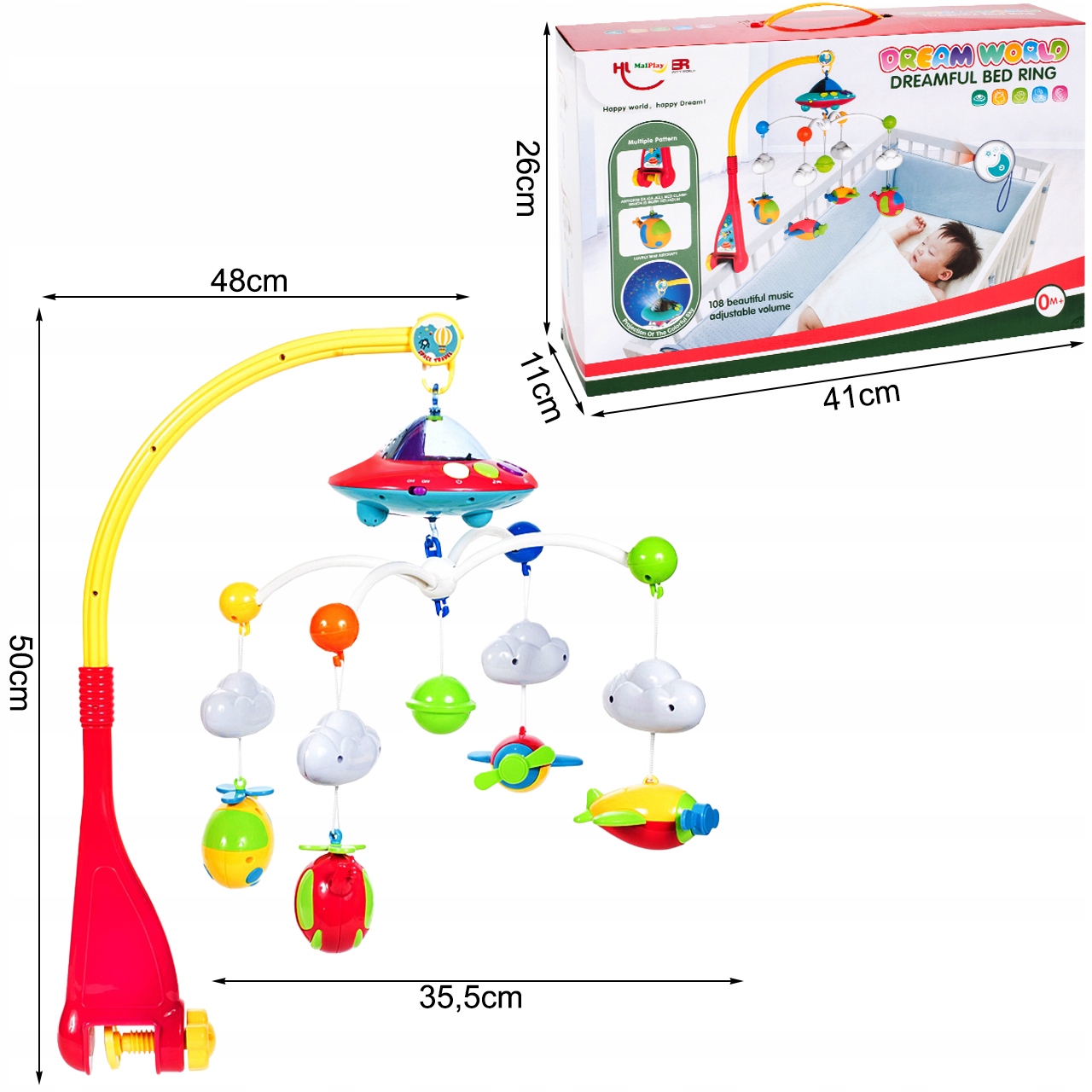 PROJEKTOR KOSMOS DO ŁÓŻECZKA KARUZELKA Z PILOTEM DLA DZIECI NIEMOWLĄT Stan opakowania oryginalne