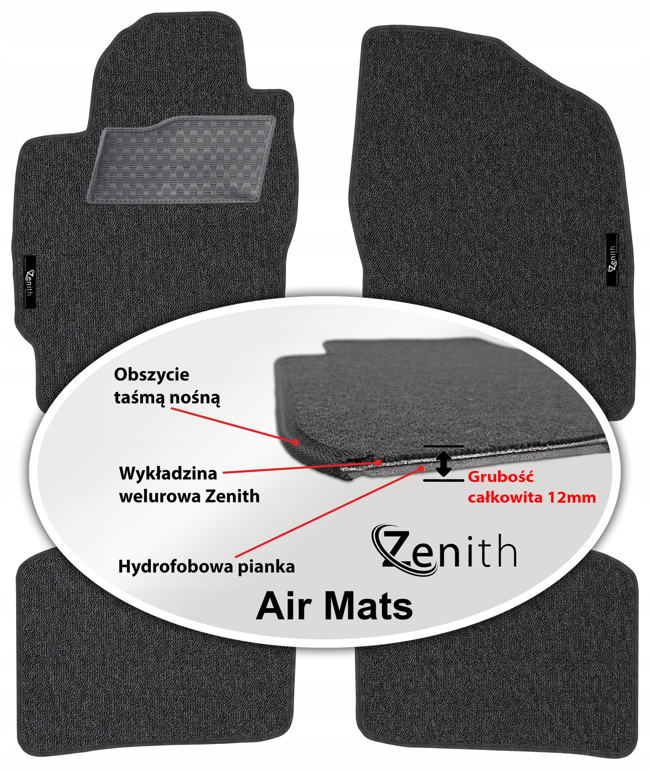 Toyota Prius II 2003-2009 Velurové koberce do auta Zenith Air Mats