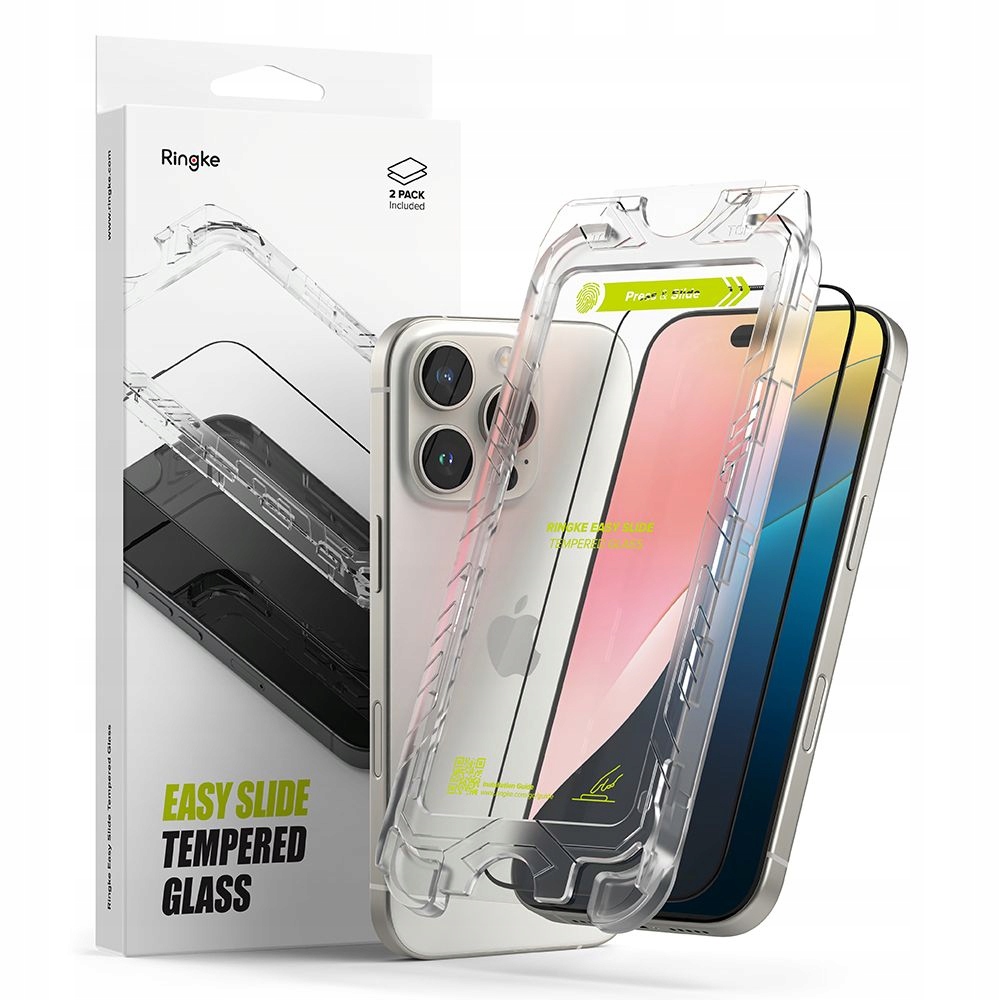 Ringke Slide Tempered Glass (2 szt.) szkło hartowane do 16 przezroczyste