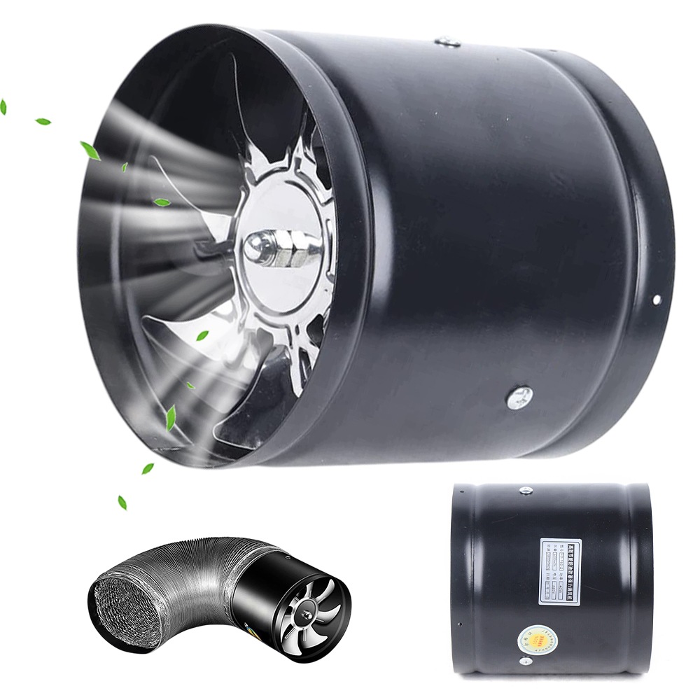 Odsávací Kanálový Ventilátor 600 M3H Kovový Axiální Ventilátor Ventilace Kuchyně