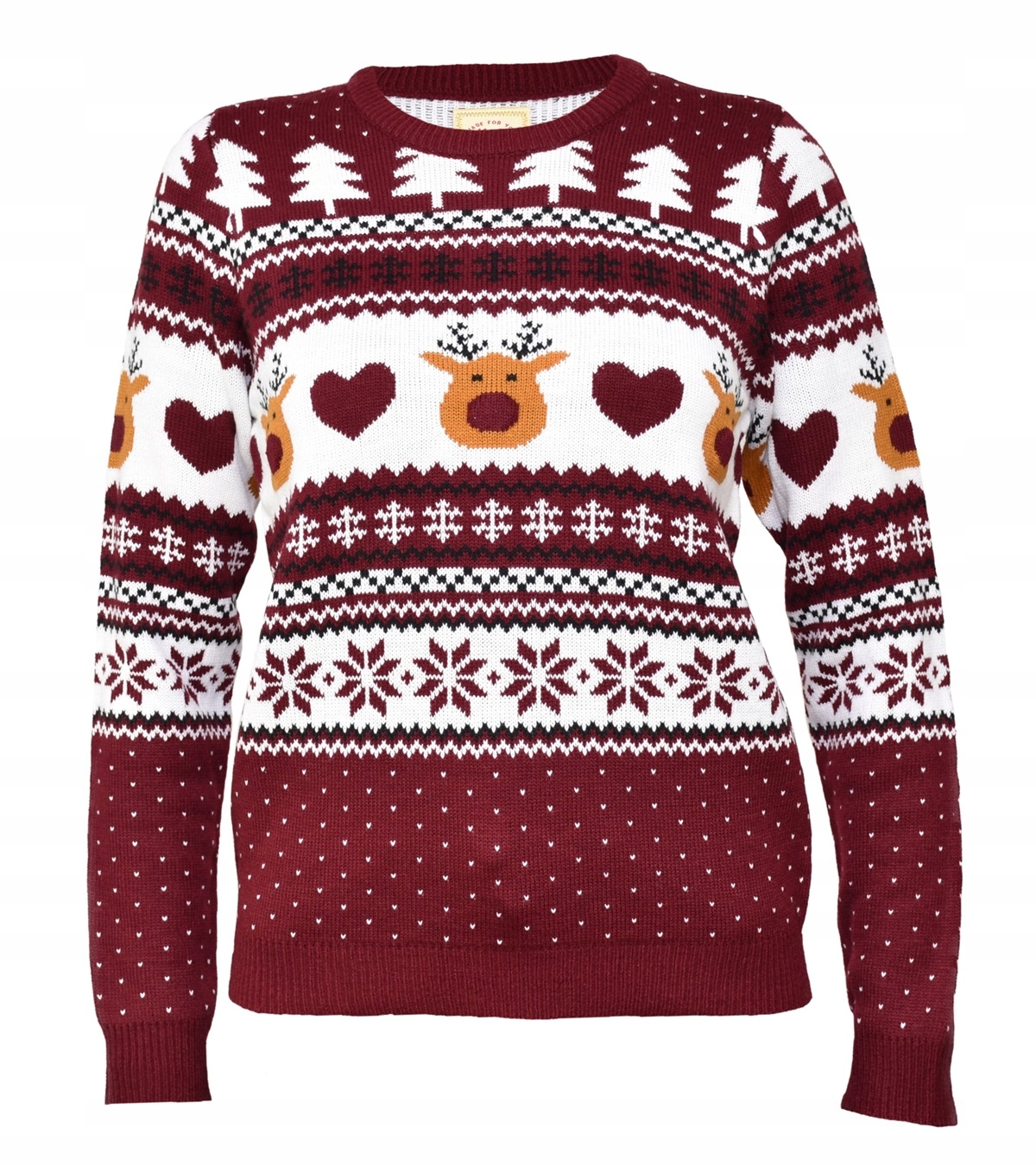 Sweter świąteczny z lampkami LED i reniferami M