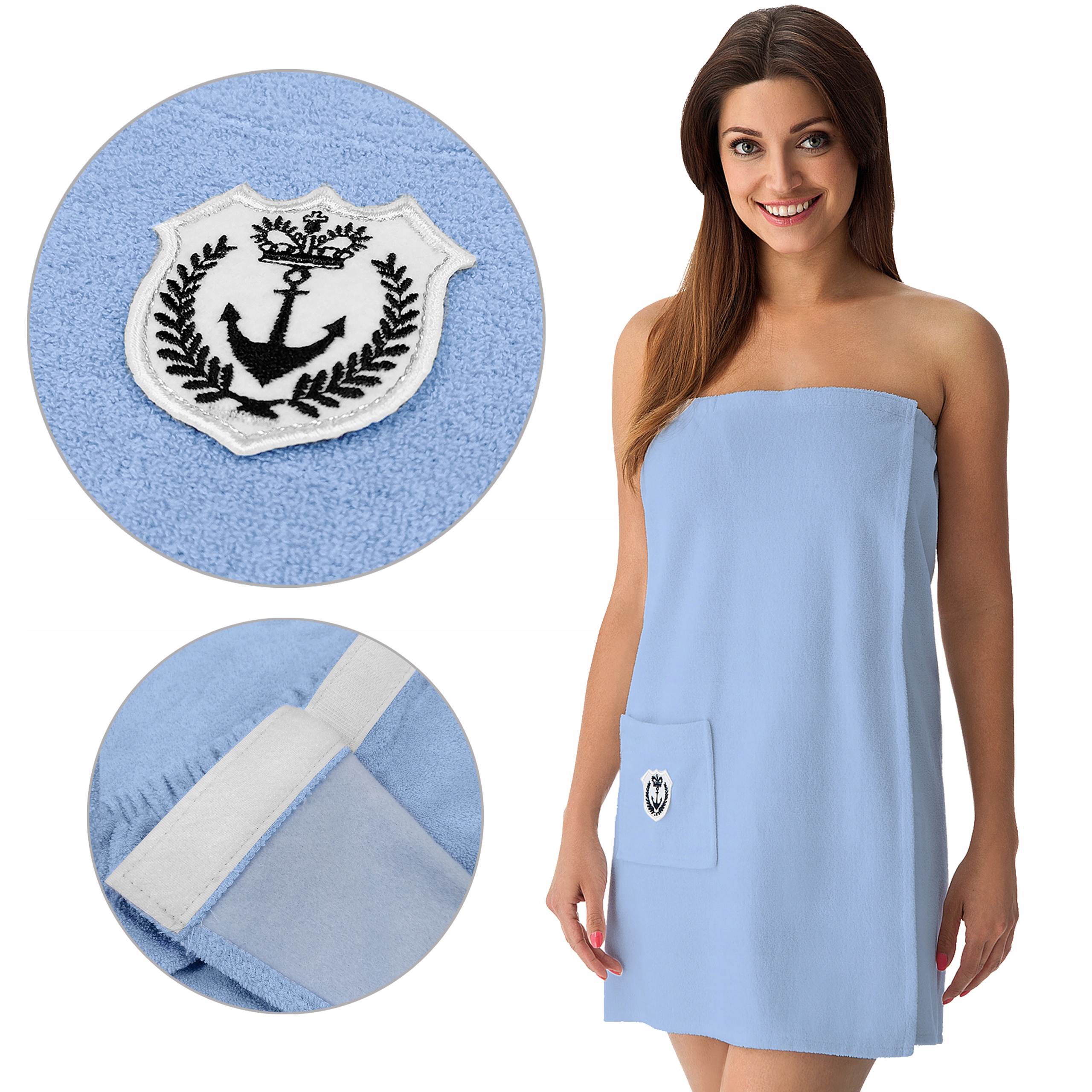 

Pareo Kilt Ręcznik Sauna Spa Basen Błękit 133 L/XL