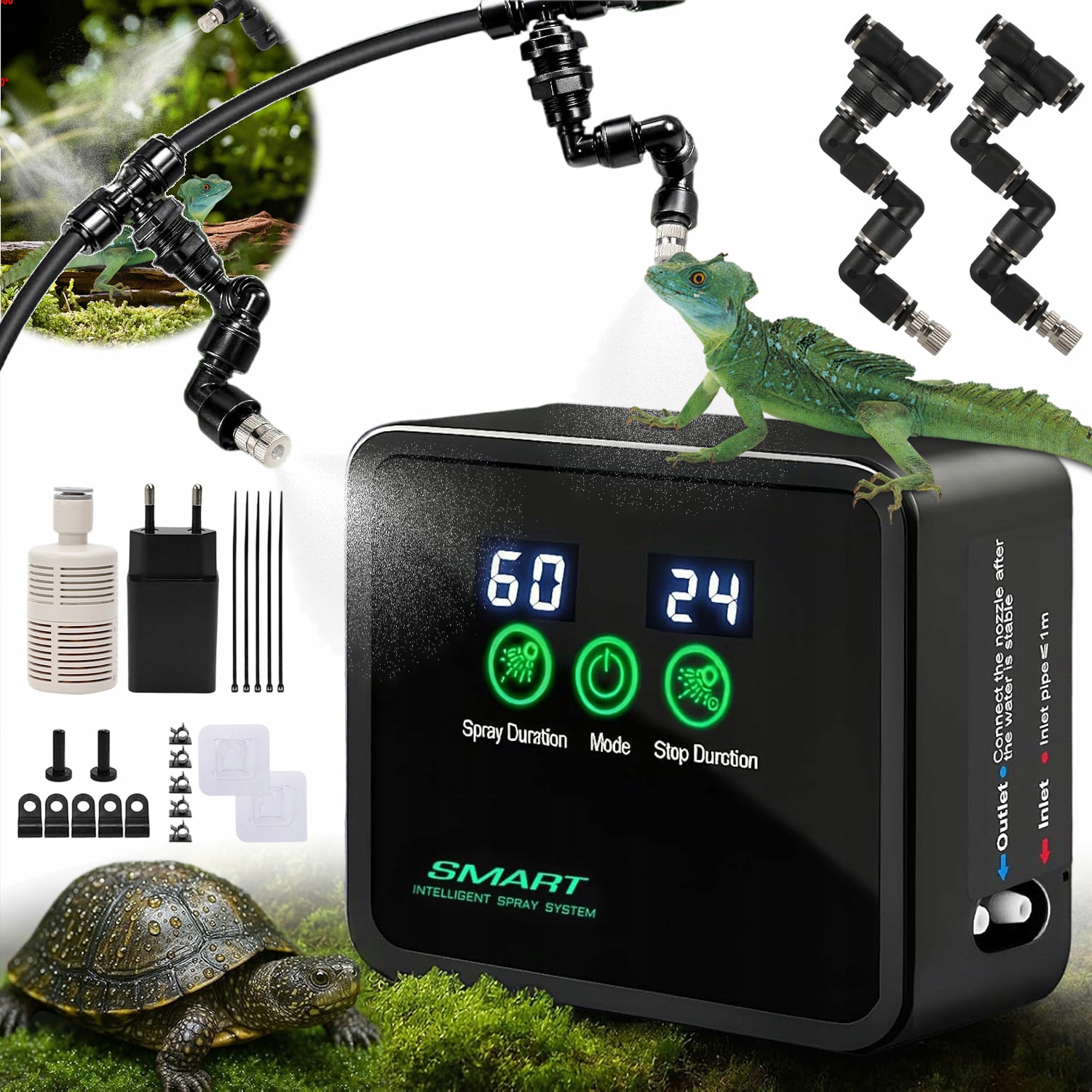 Levně Smart Zavlažovač Zvlhčovač Do Terária S Automatickým Stříkacím Systémem LCD